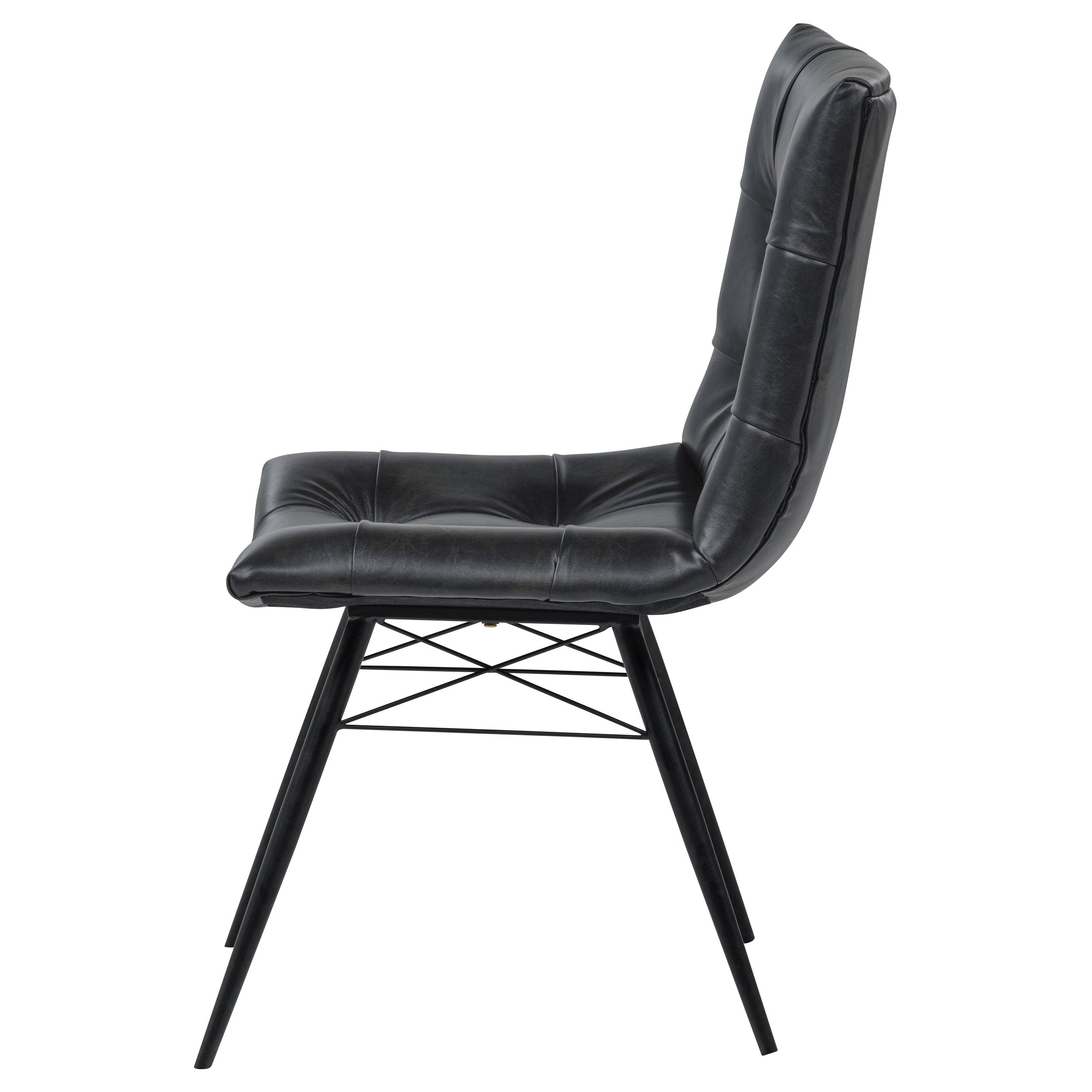 Aiken Faux Leather Upholstered Dining Side Chair Charcoal Grey (Set of 4) — view 6