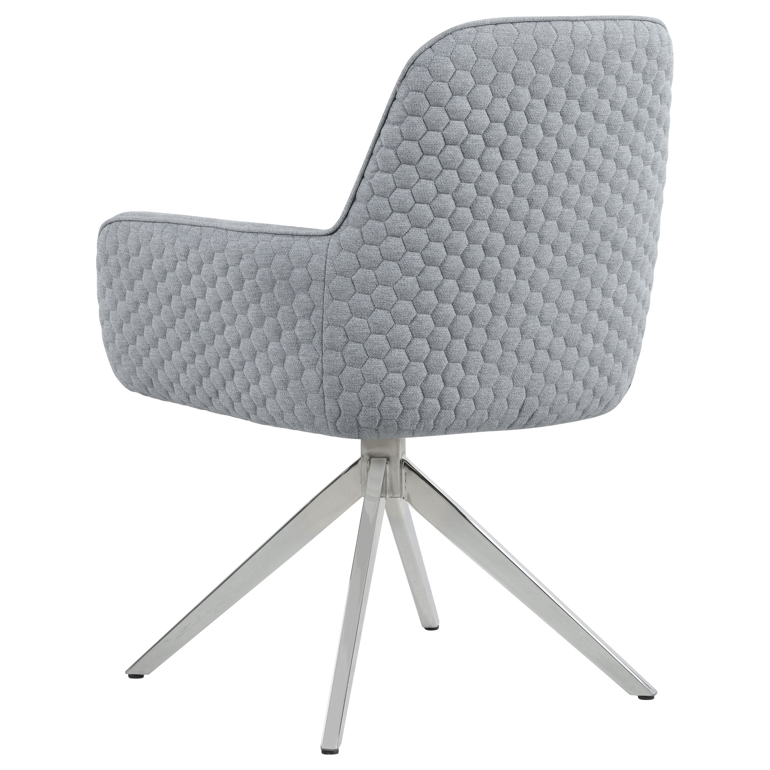 Abby Fabric Upholstered Swivel Dining Arm Chair Light Grey — view 6