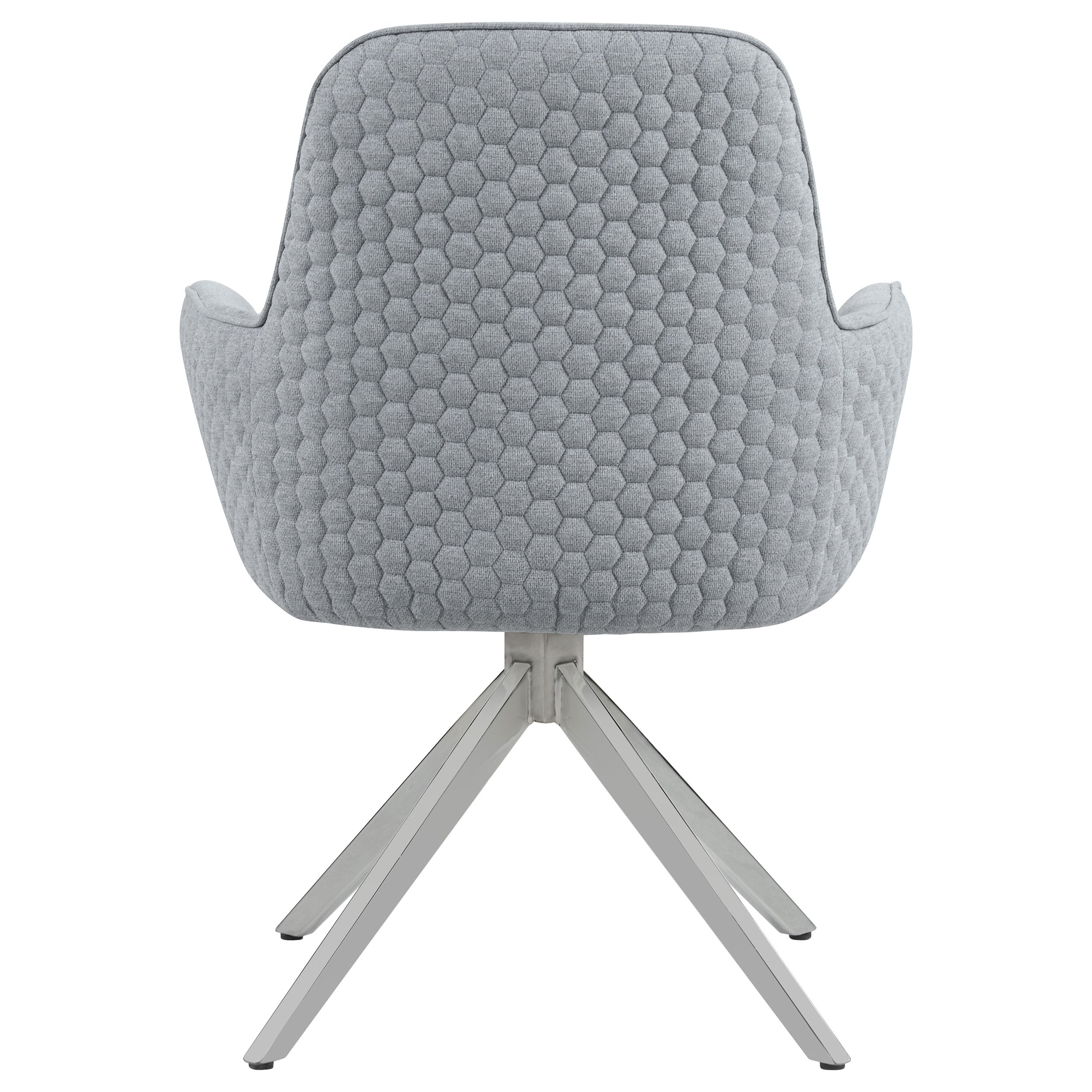 Abby Fabric Upholstered Swivel Dining Arm Chair Light Grey — view 7
