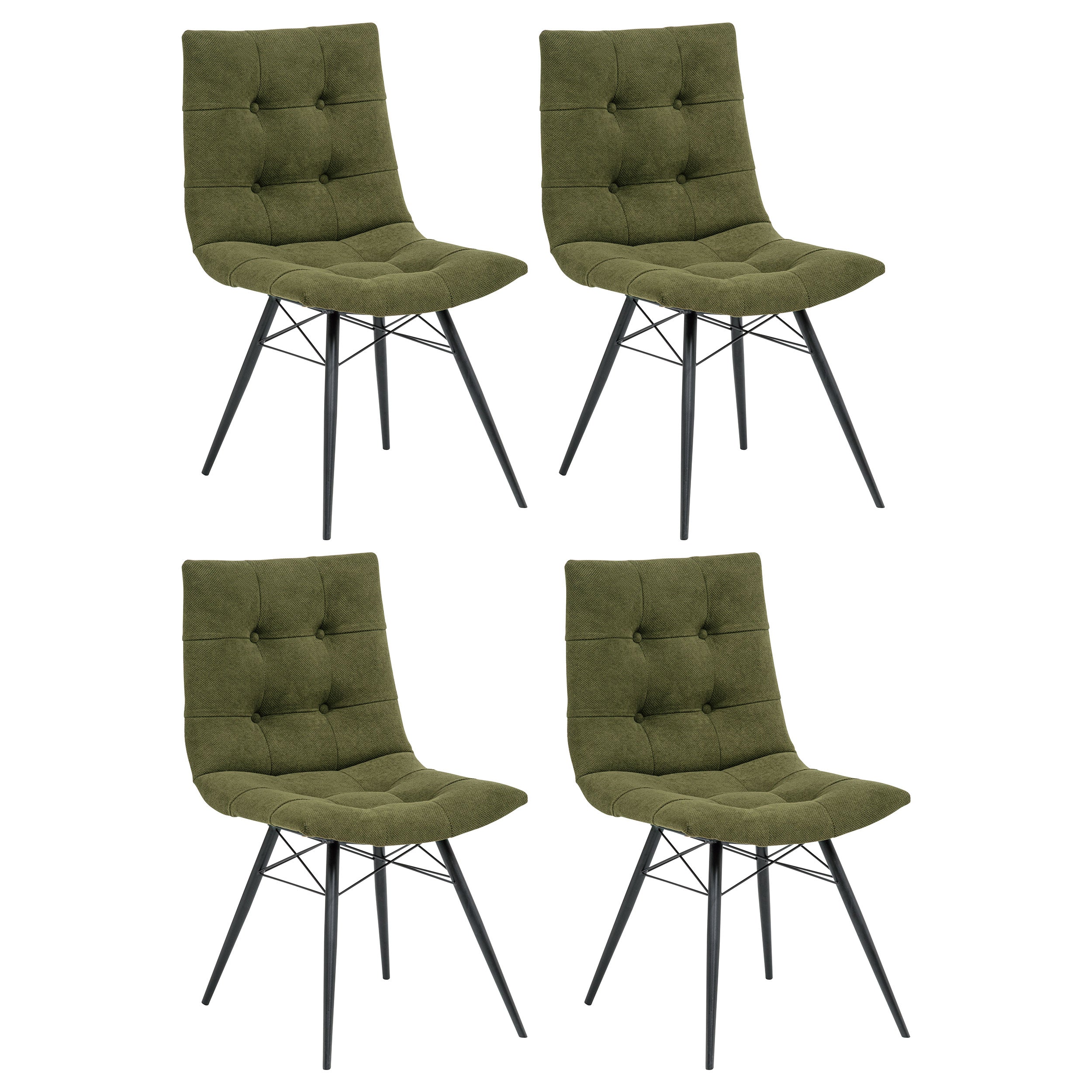 Aiken Fabric Upholstered Dining Side Chair Saddle Forest Green (Set of 4) — view 1