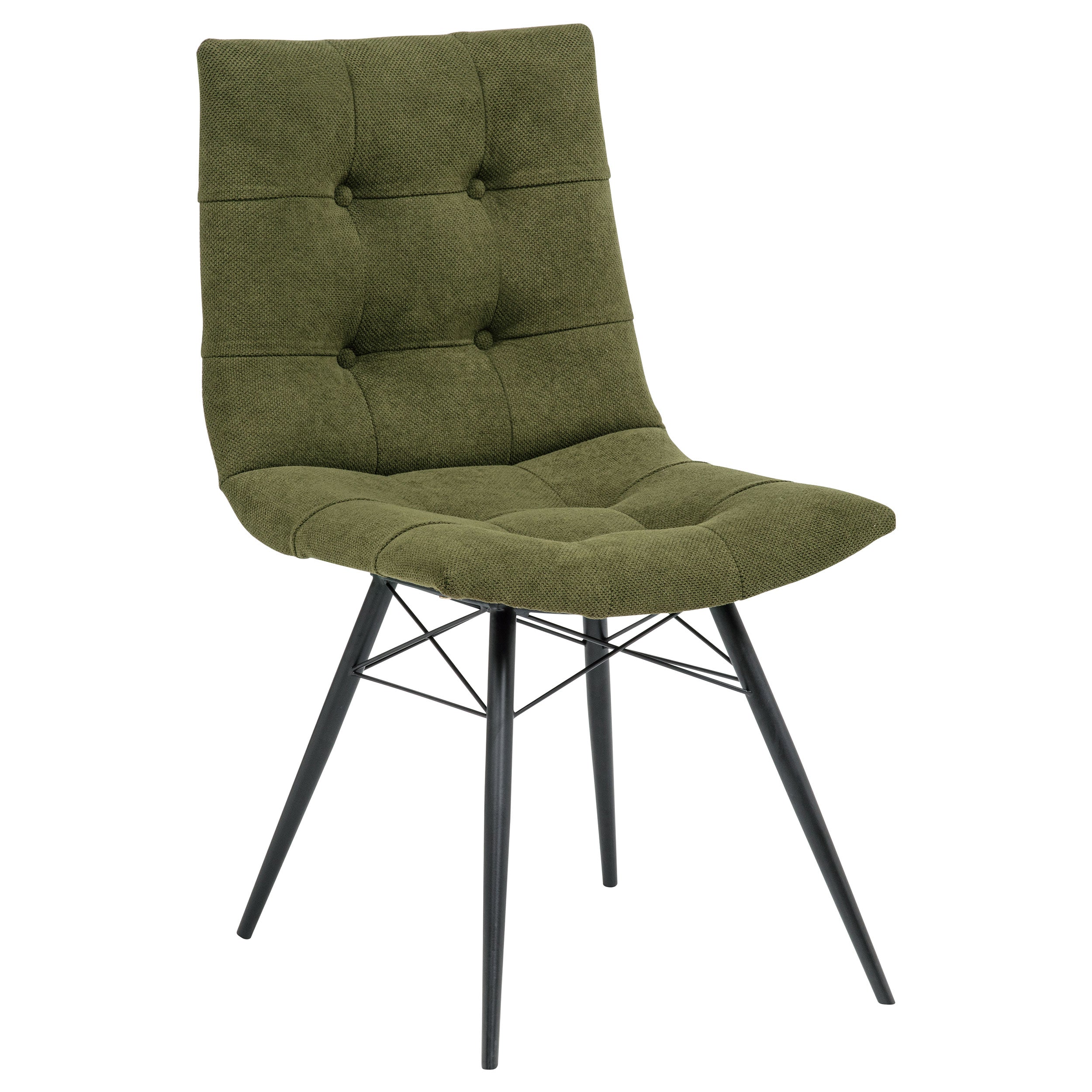 Aiken Fabric Upholstered Dining Side Chair Saddle Forest Green (Set of 4) — view 3