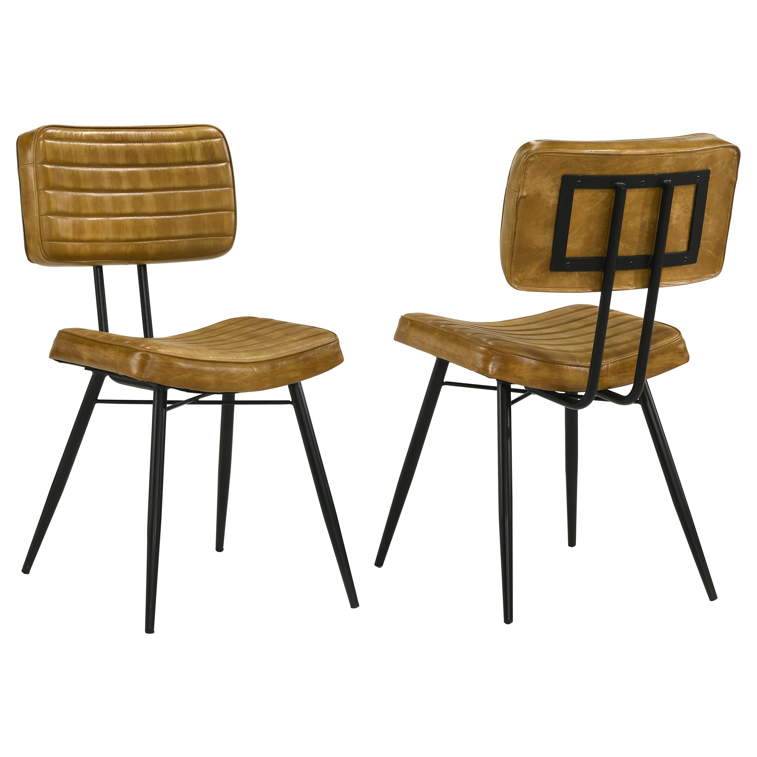 Misty Leather Upholstered Dining Side Chair Camel (Set of 2) — view 2