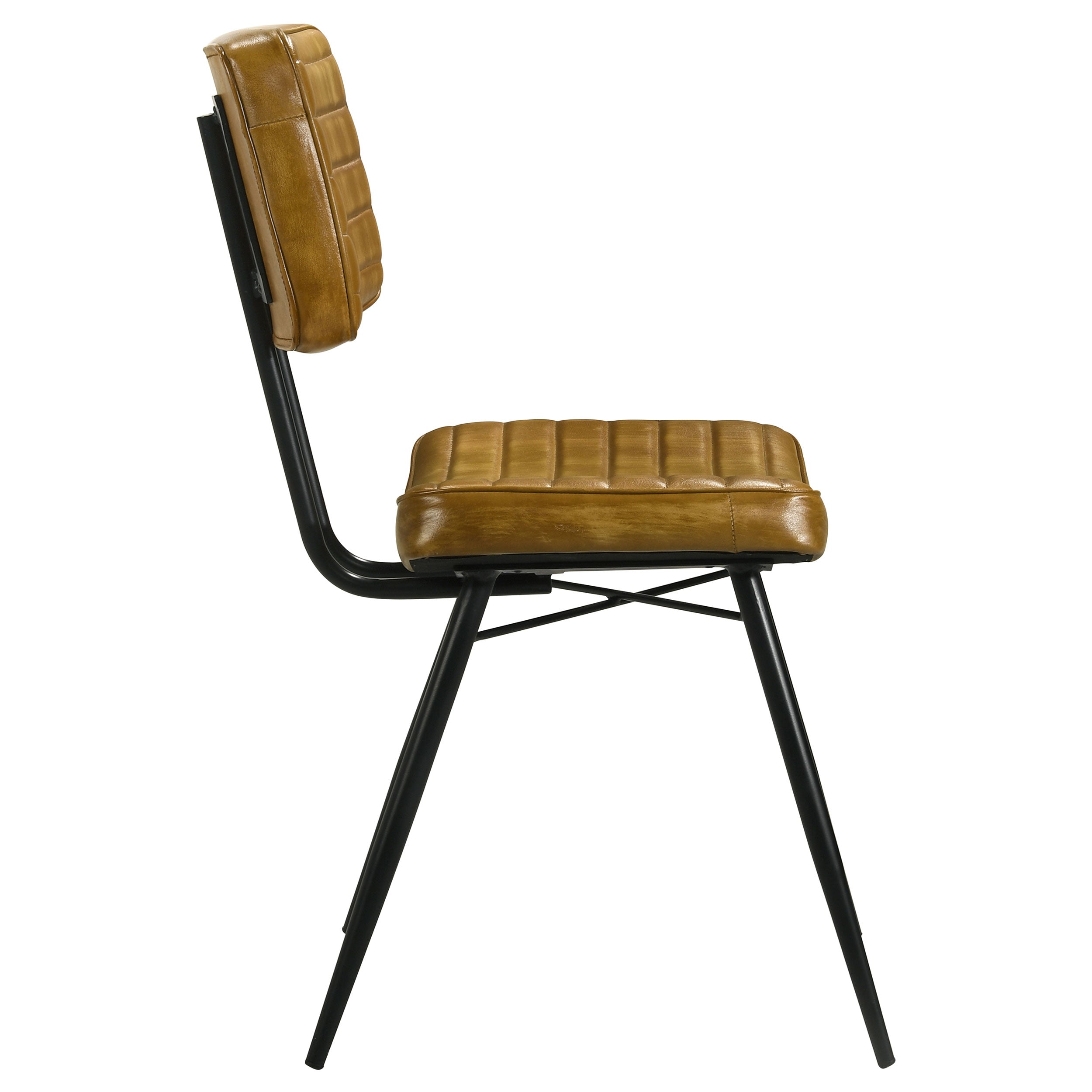 Misty Leather Upholstered Dining Side Chair Camel (Set of 2) — view 9