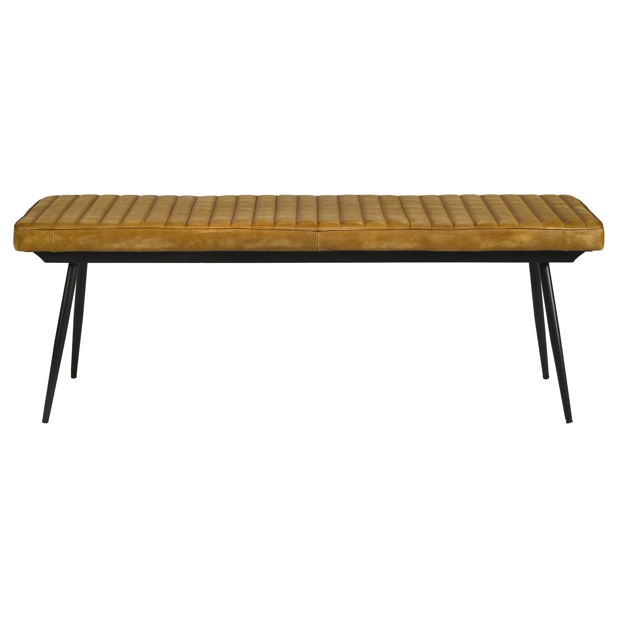 Misty Leather Upholstered Dining Bench Antique Camel — view 3