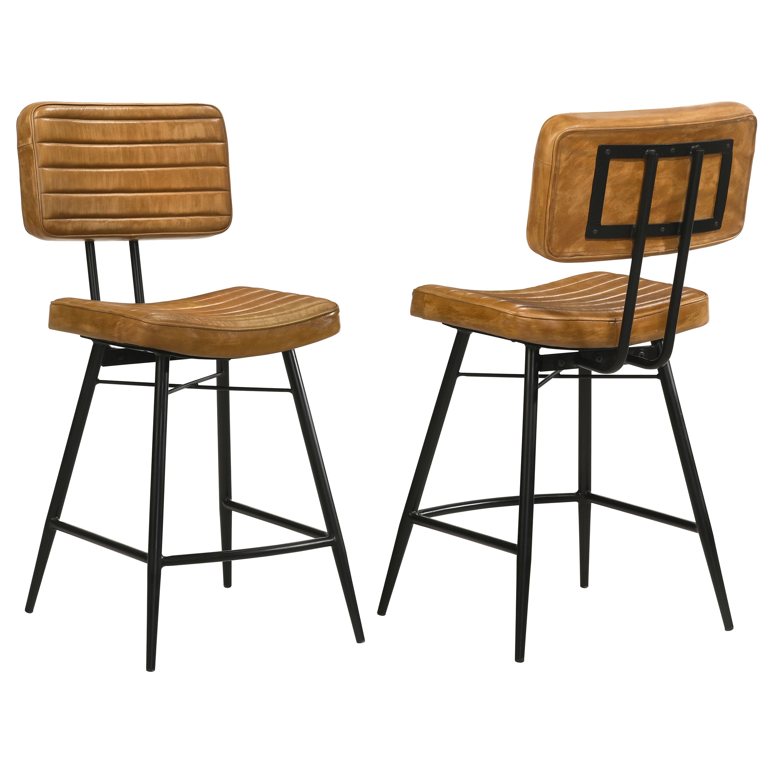 Partridge Leather Counter Chair Antique Camel (Set of 2) — view 1