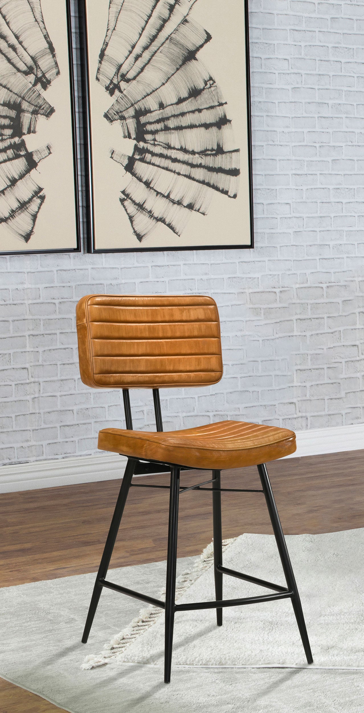 Partridge Leather Counter Chair Antique Camel (Set of 2) — view 2