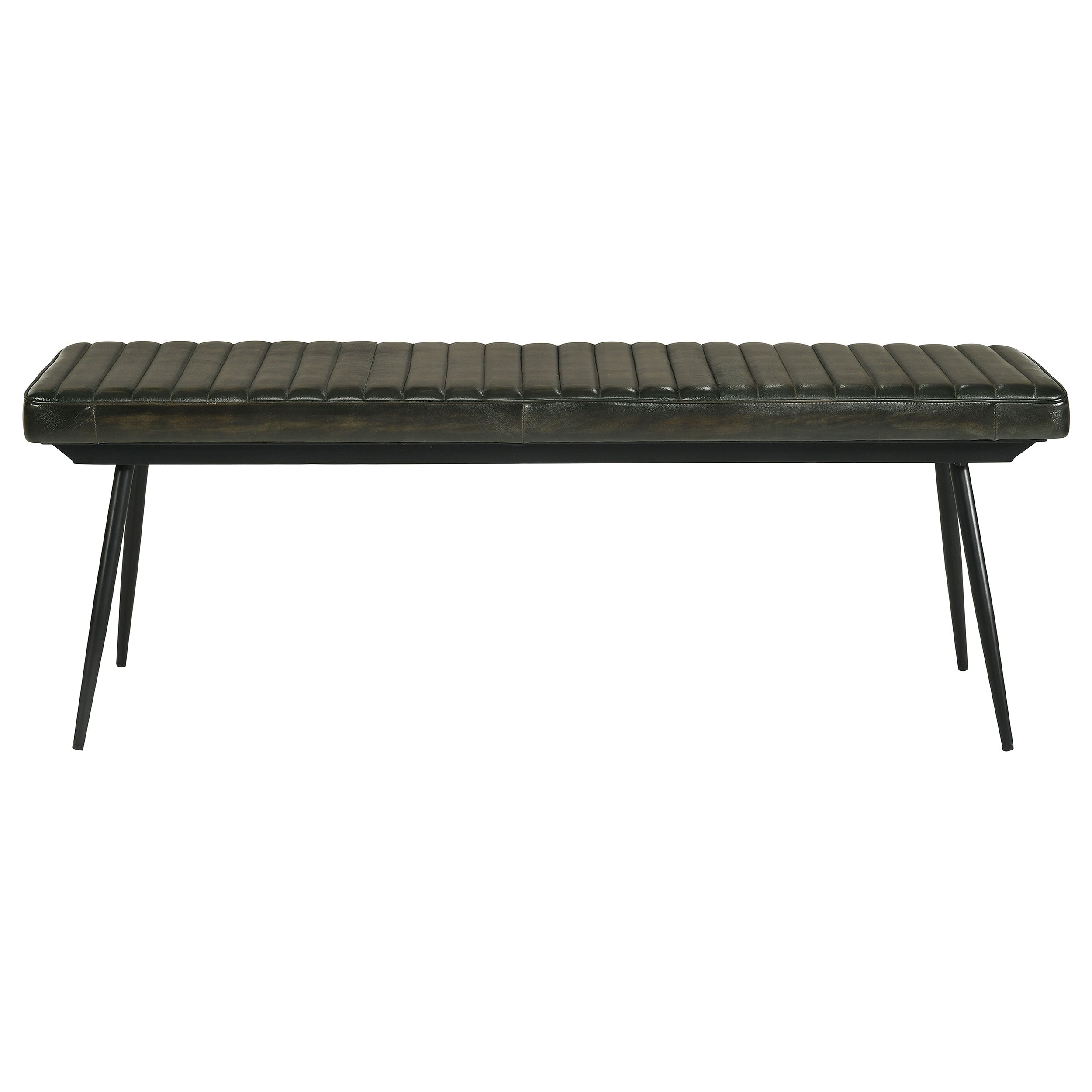 Misty Leather Upholstered Dining Bench Antique Espresso — view 3