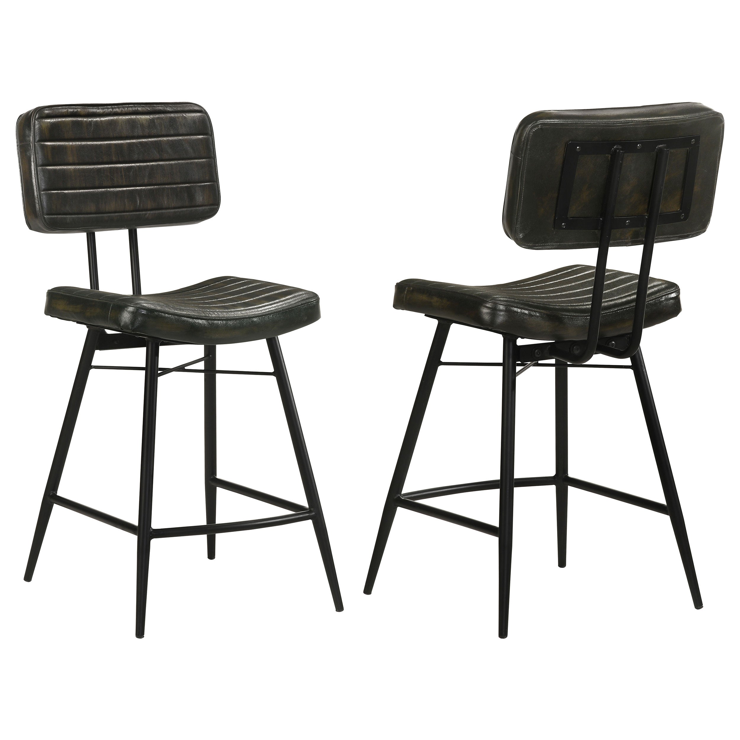 Partridge Leather Counter Chair Antique Espresso (Set of 2) — view 1