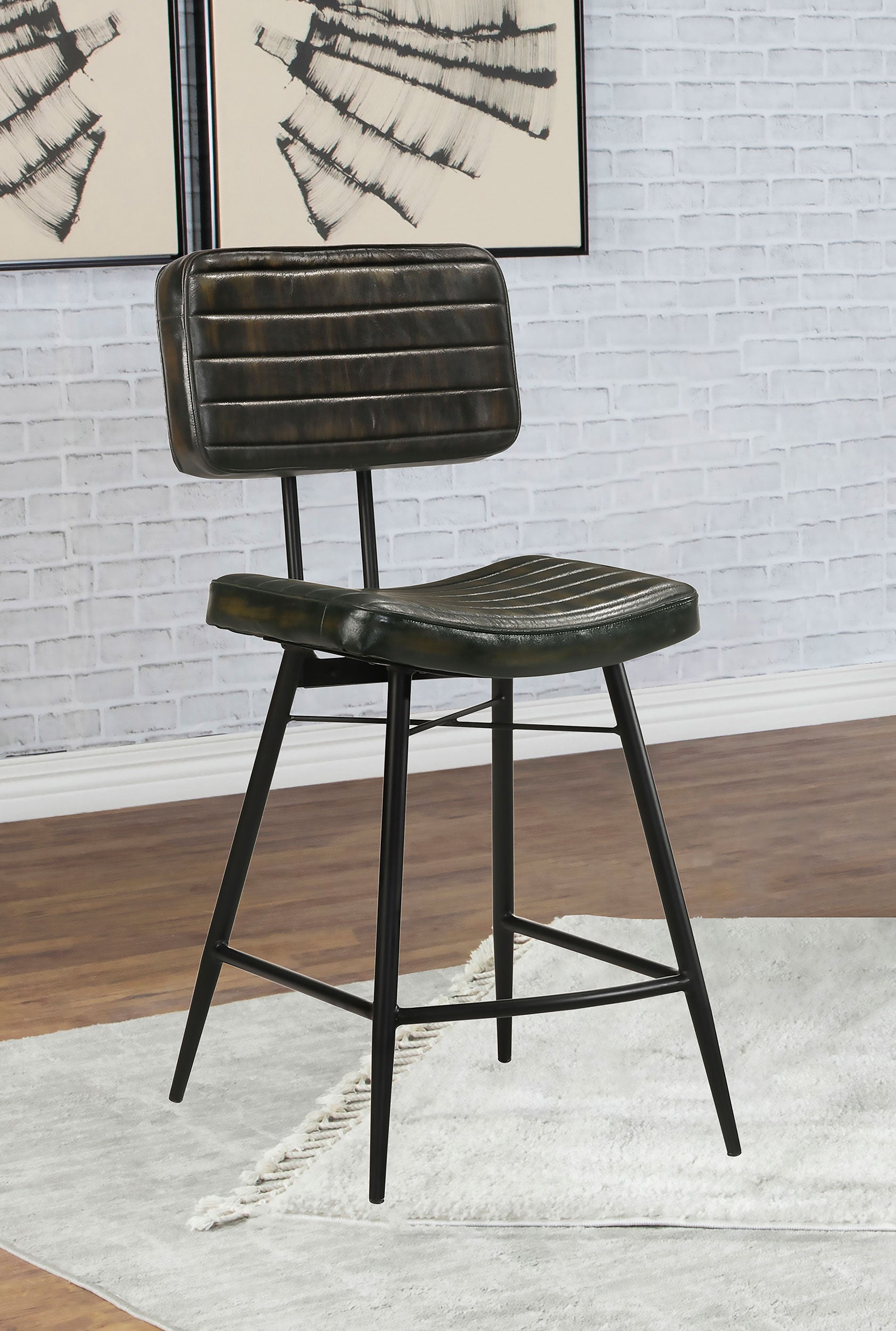 Partridge Leather Counter Chair Antique Espresso (Set of 2) — view 2