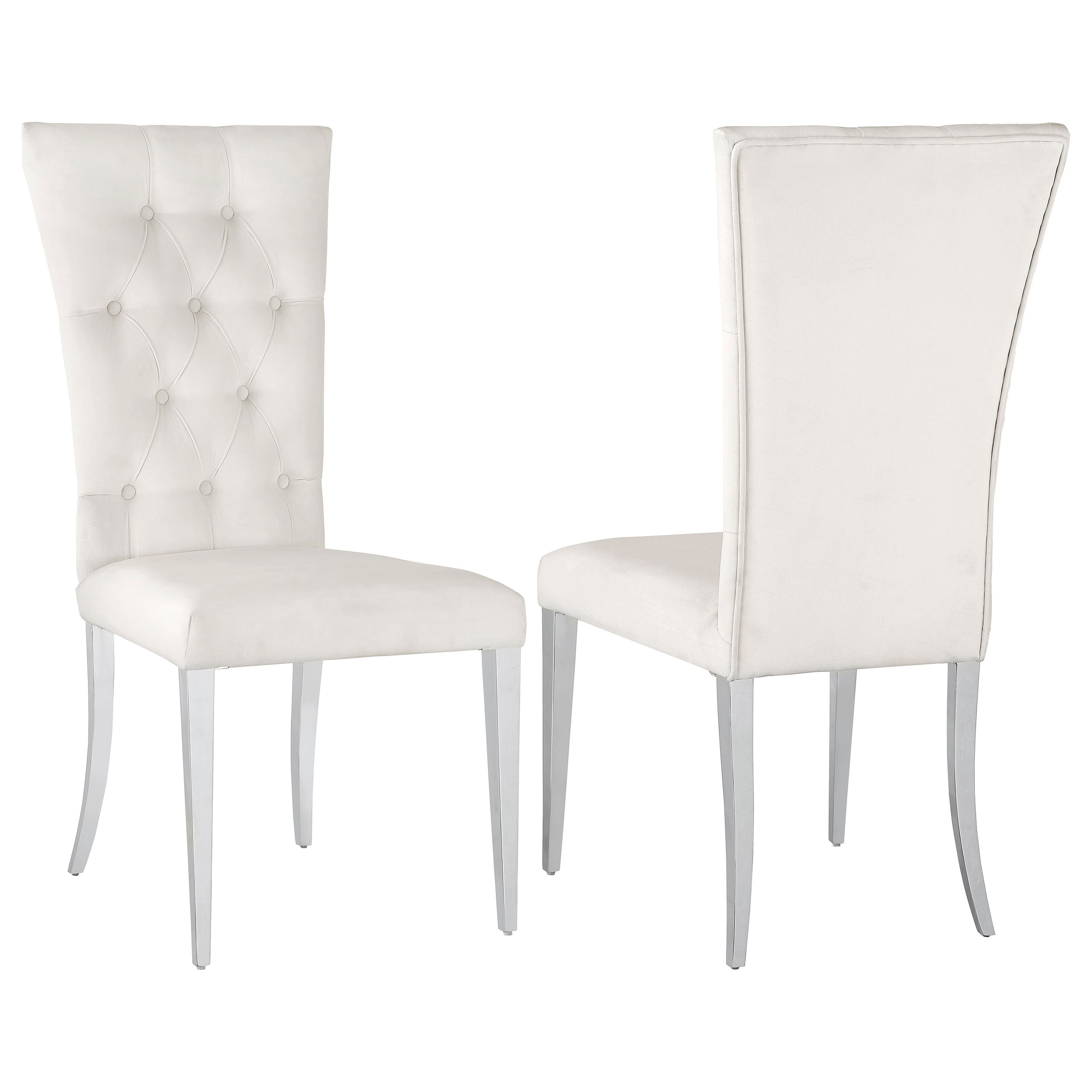 Kerwin Velvet Upholstered Dining Side Chair White (Set of 2) — view 1