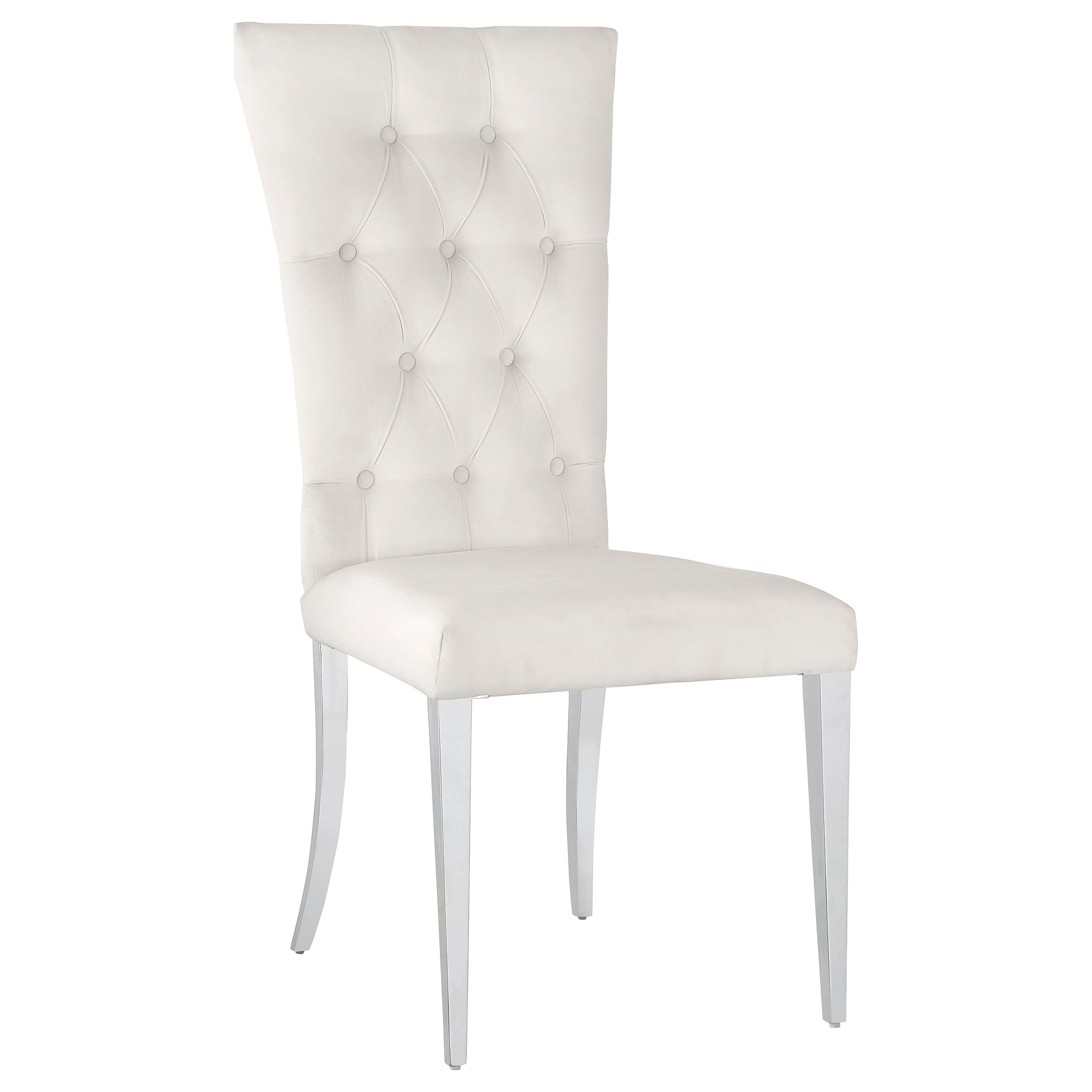 Kerwin Velvet Upholstered Dining Side Chair White (Set of 2) — view 3