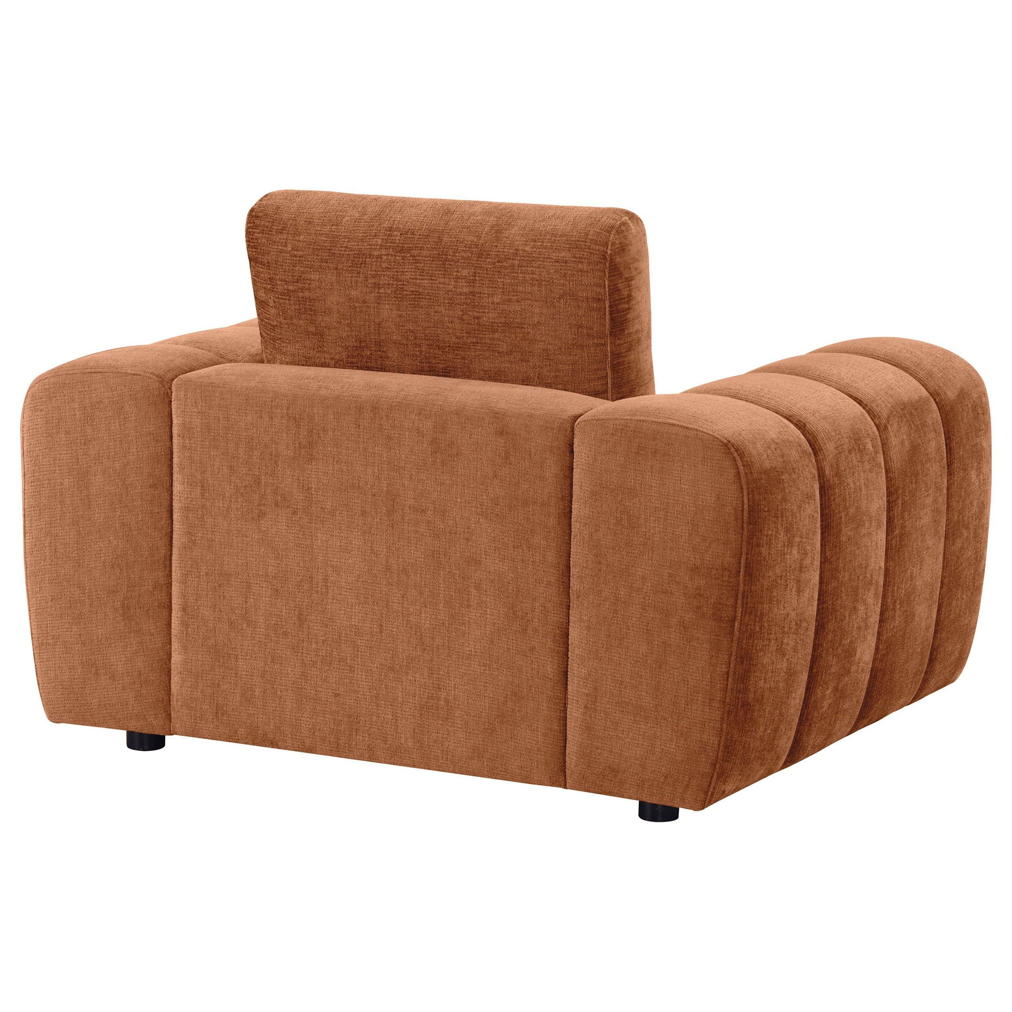 Burnett Chenille Upholstered Accent Chair Burnt Orange - Atlantic Fine Furniture Melbourne FL
