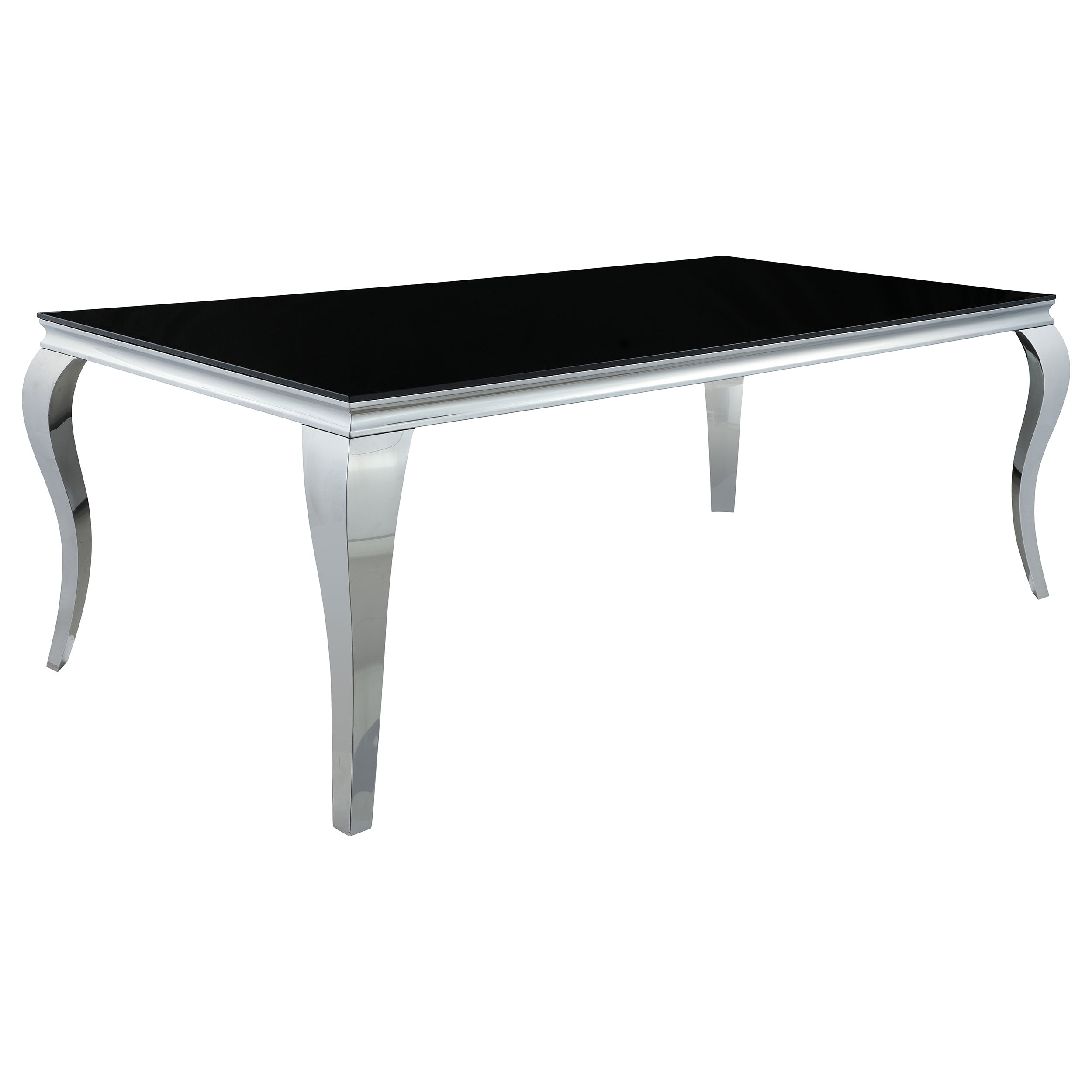 Carone Rectangular 81-inch Glass Top Dining Table Black — view 1