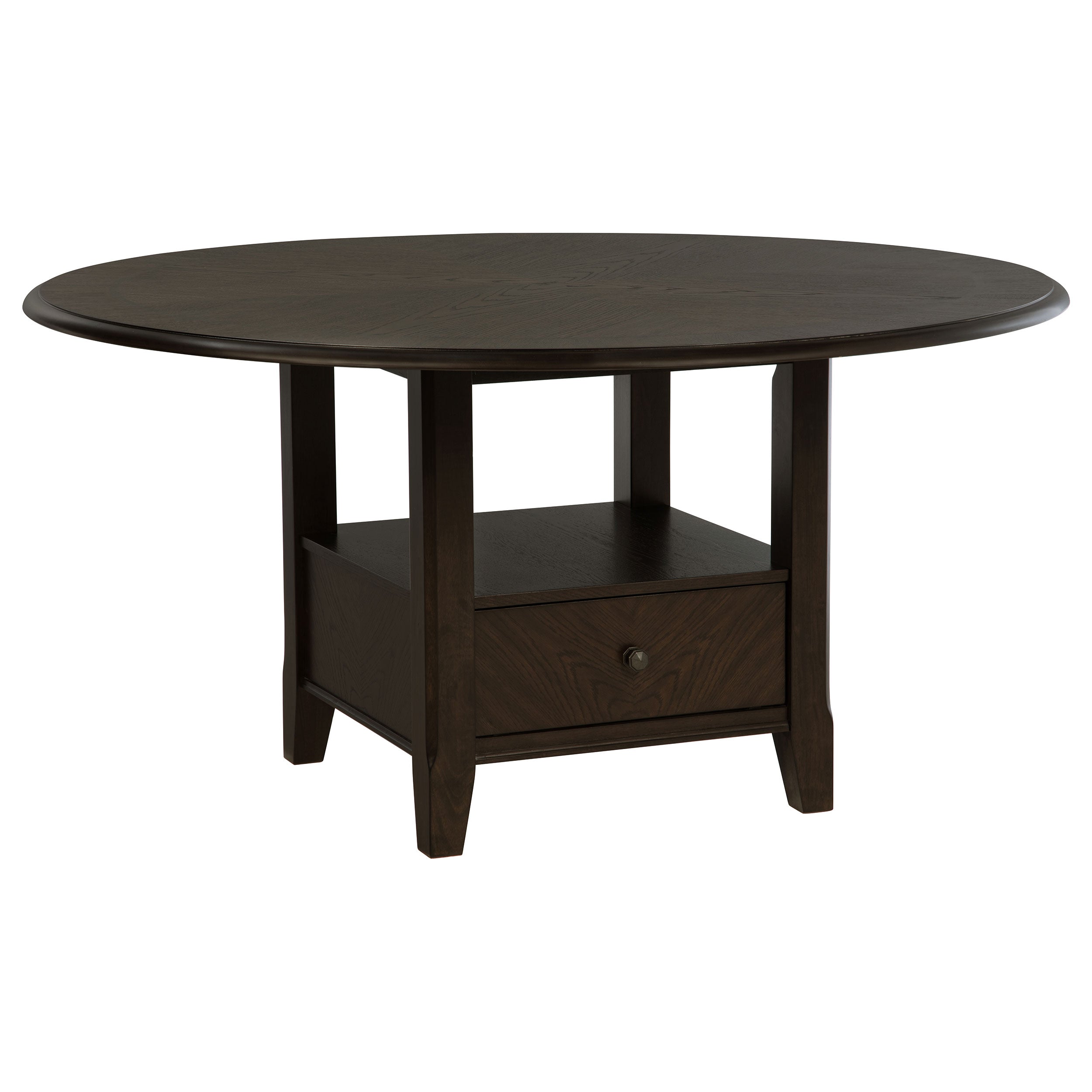 Twyla 5-piece 60-inch Round Wood Dining Table Set Dark Cocoa — view 2
