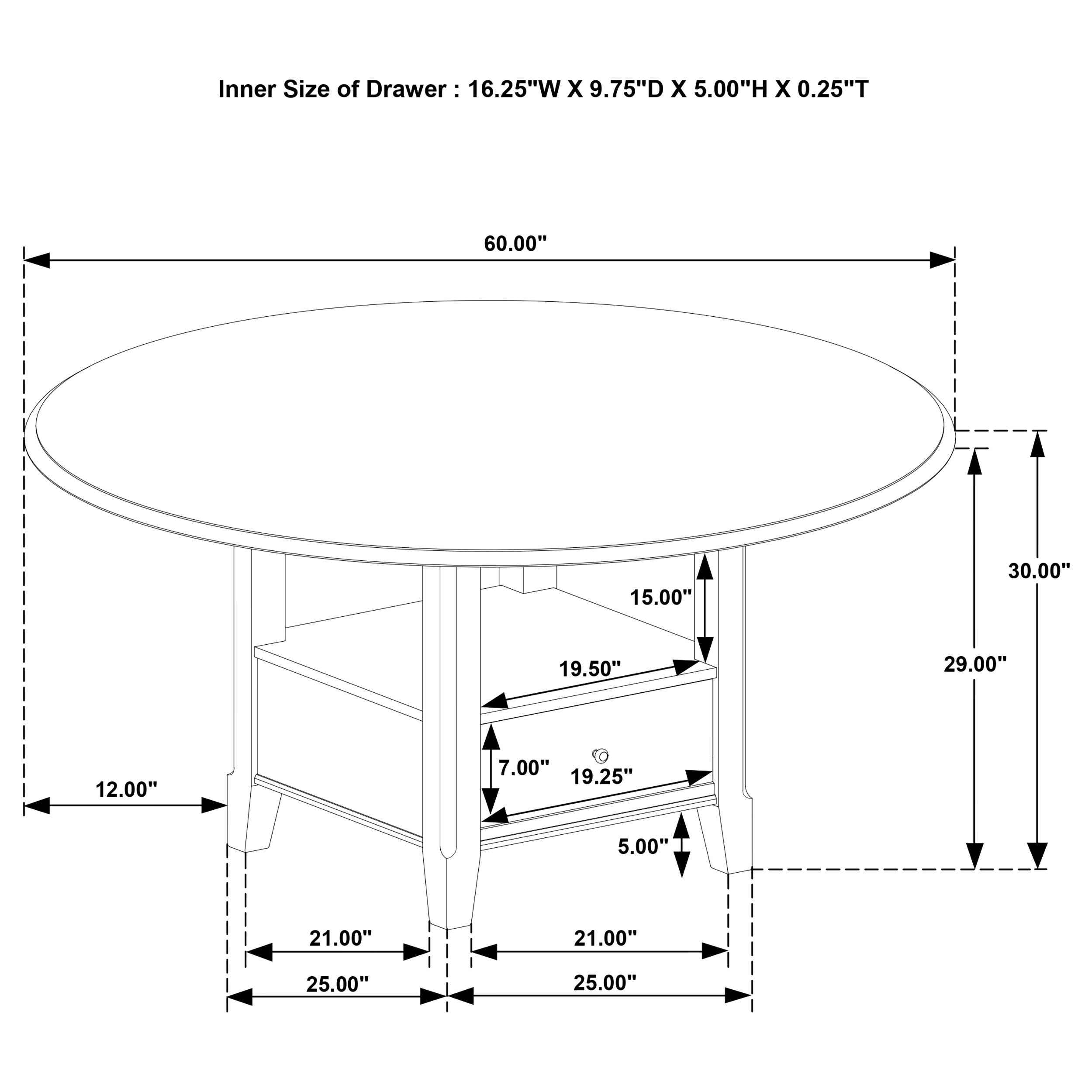 Twyla 5-piece 60-inch Round Wood Dining Table Set Dark Cocoa — view 13