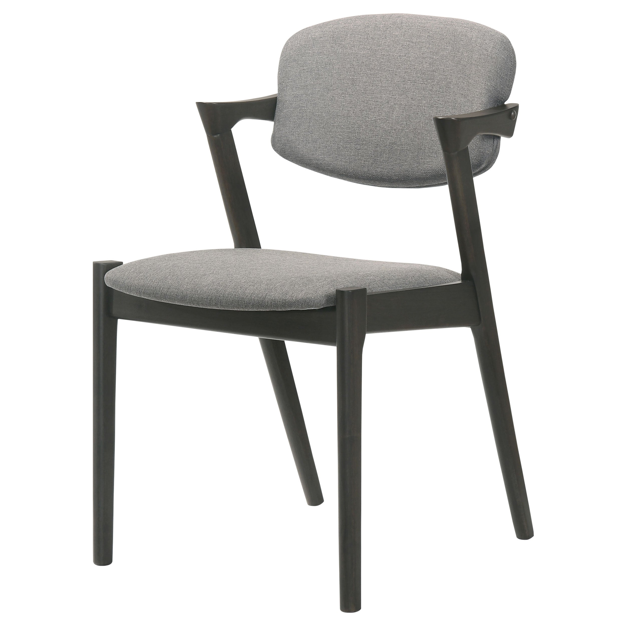 Stevie Padded Wood Dining Arm Chair Black (Set of 2) — view 5