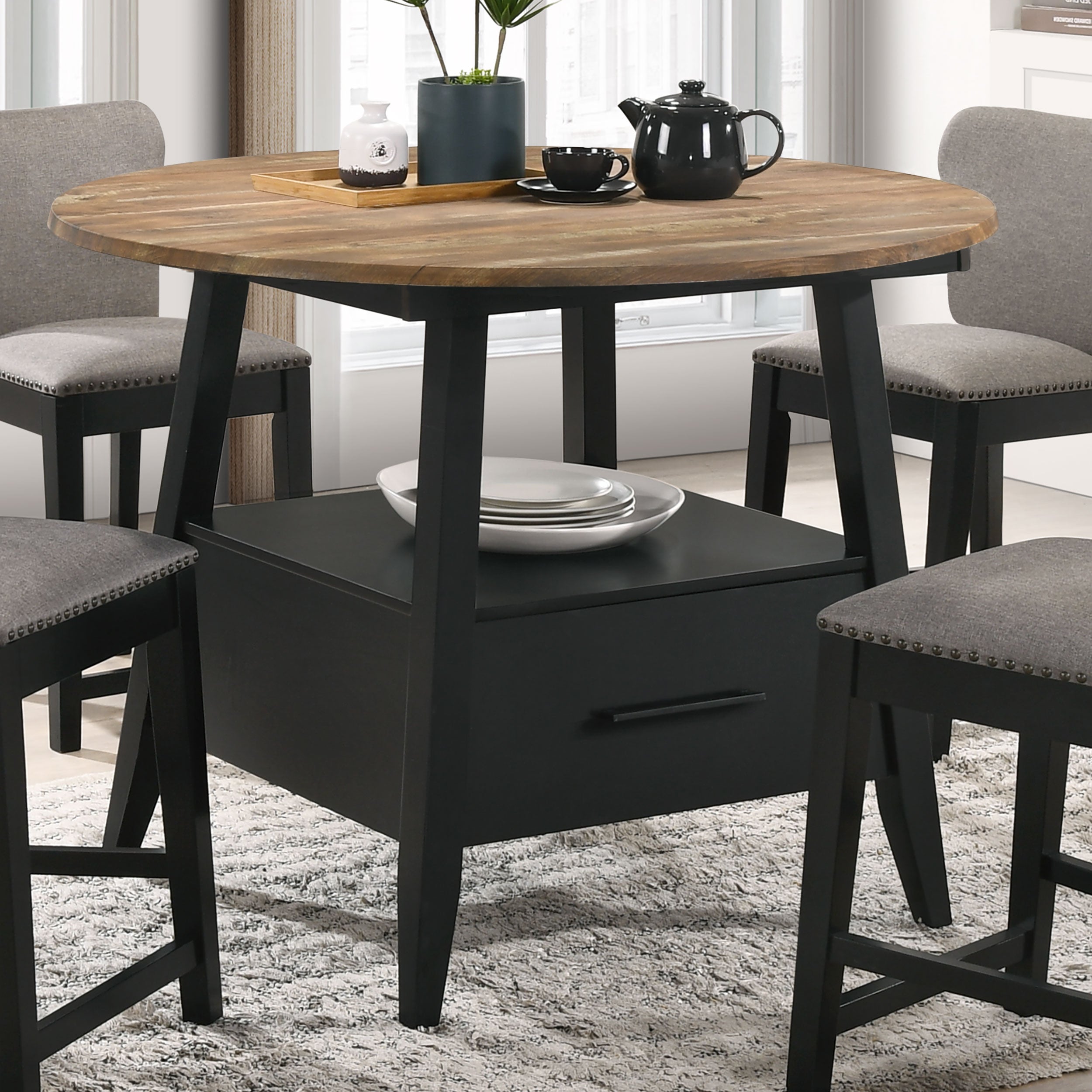 Gibson Round 50-inch Counter Height Dining Table Yukon Oak — view 2