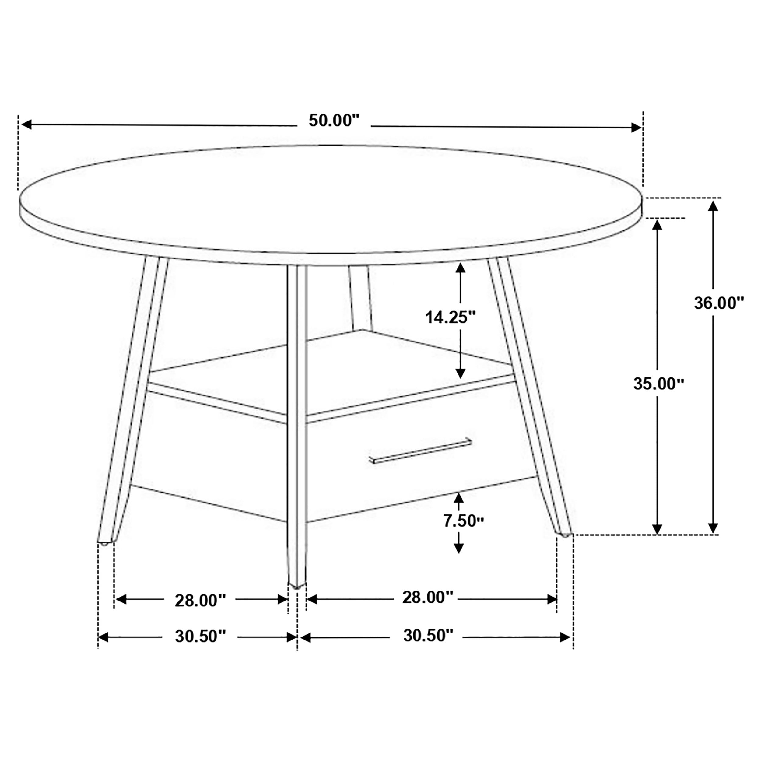 Gibson Round 50-inch Counter Height Dining Table Yukon Oak — view 7