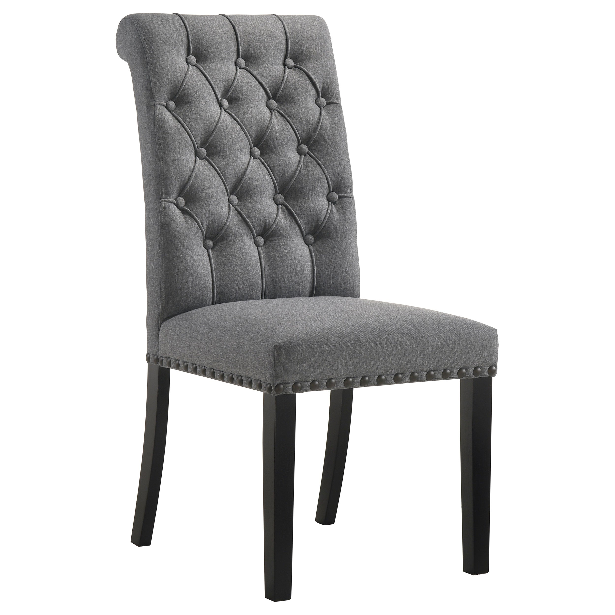 Alana Fabric Upholstered Dining Side Chair Grey (Set of 2) — view 3