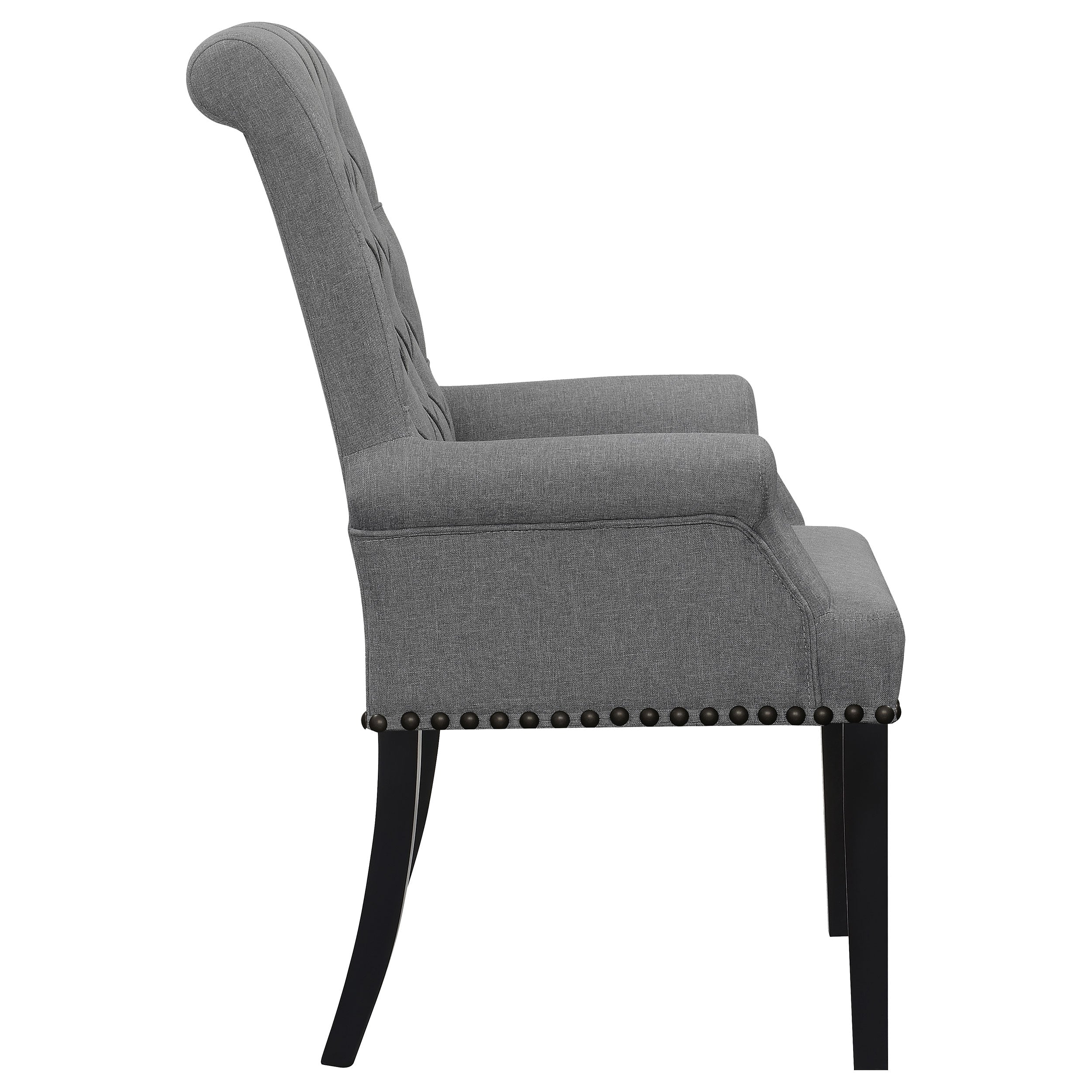 Alana Fabric Upholstered Dining Arm Chair Grey — view 8