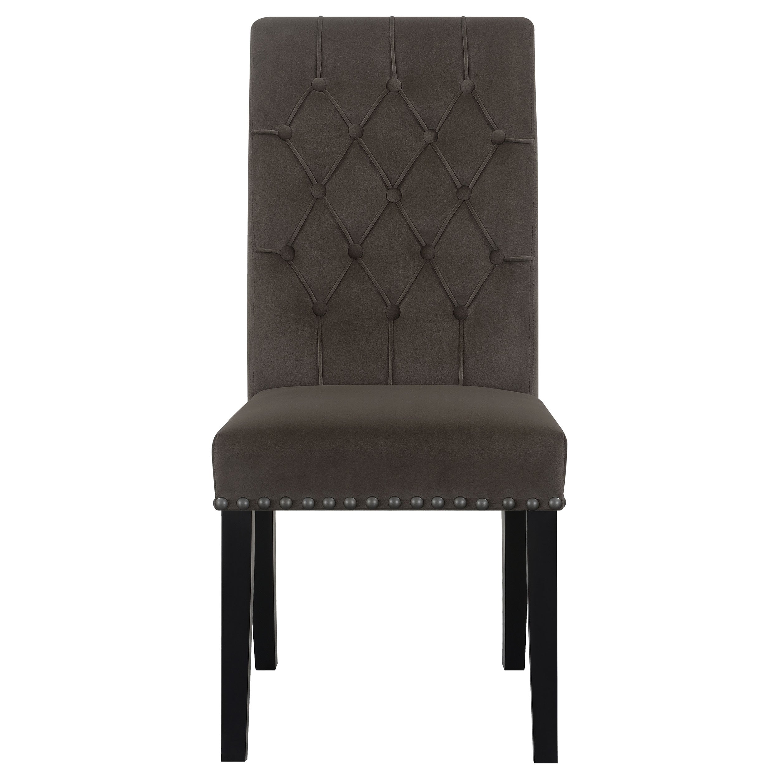 Alana Velvet Upholstered Dining Side Chair Brown (Set of 2) — view 4
