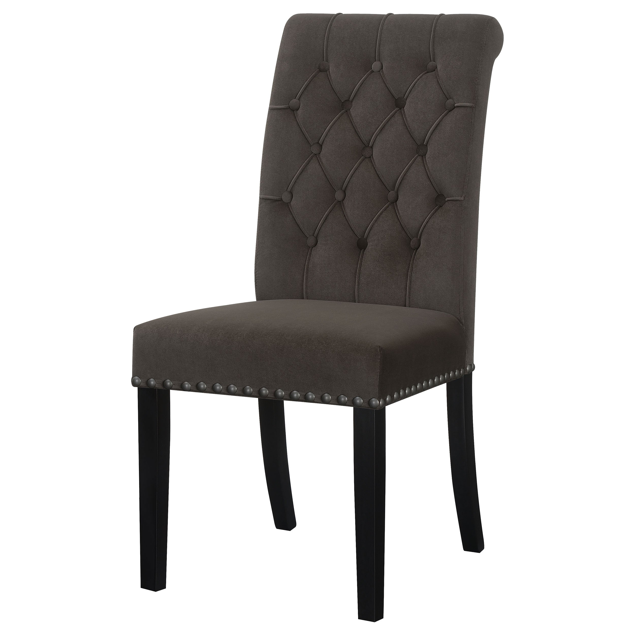 Alana Velvet Upholstered Dining Side Chair Brown (Set of 2) — view 5