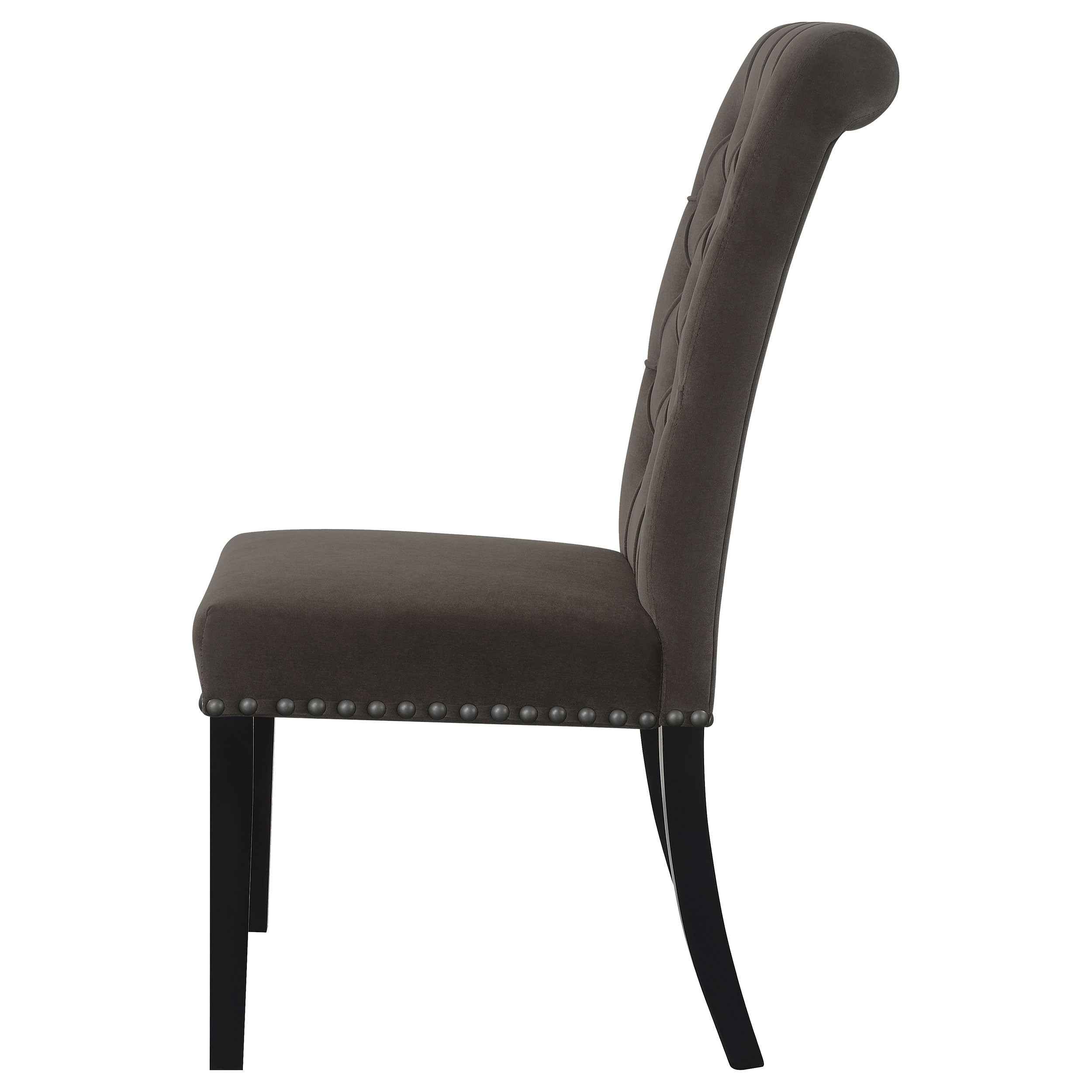 Alana Velvet Upholstered Dining Side Chair Brown (Set of 2) — view 6