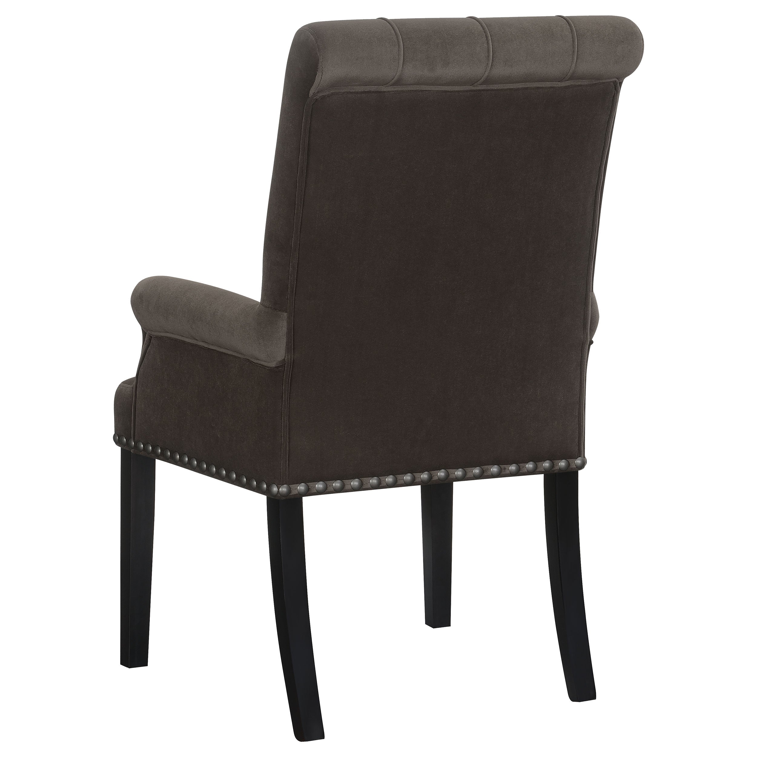 Alana Velvet Upholstered Dining Arm Chair Brown — view 6