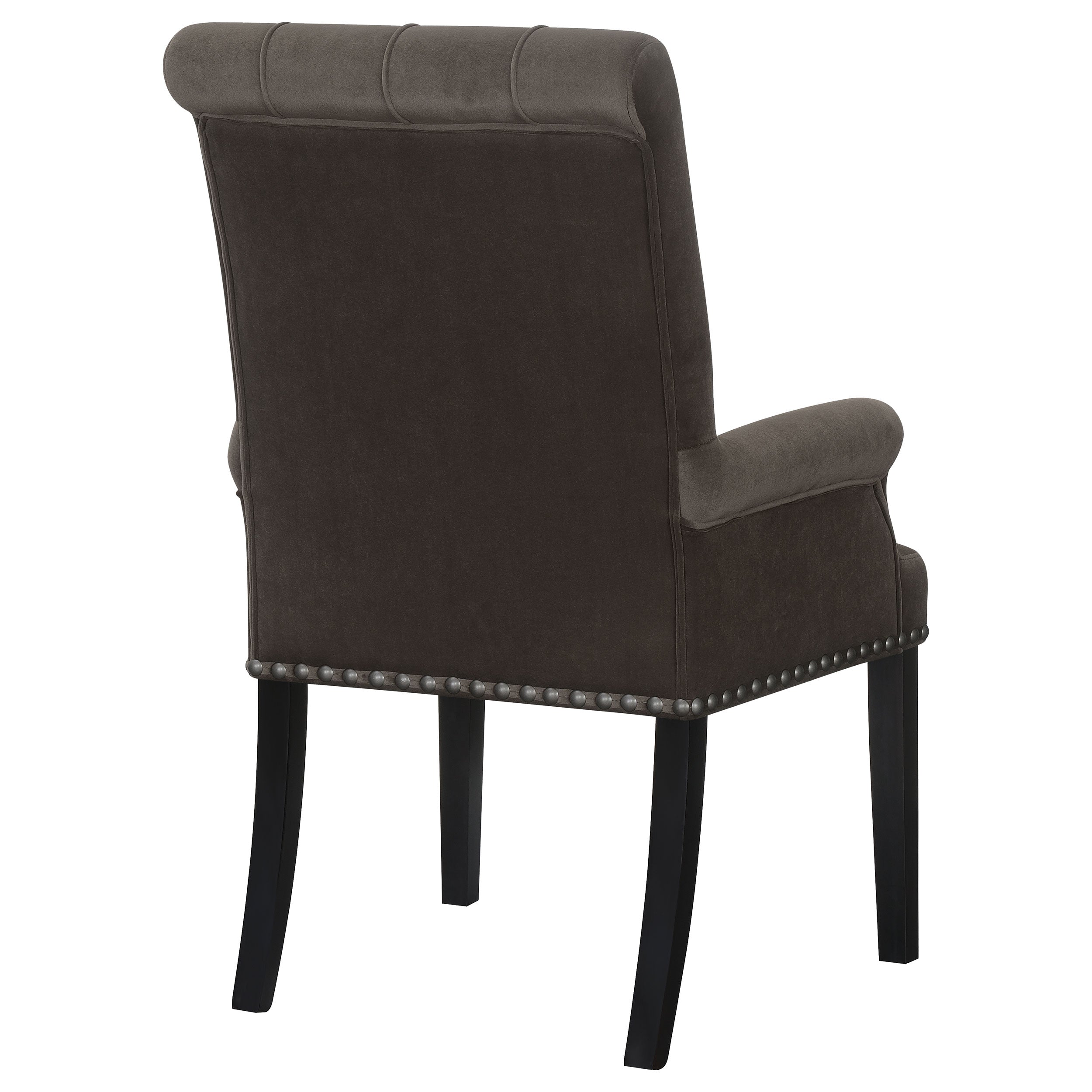 Alana Velvet Upholstered Dining Arm Chair Brown — view 7