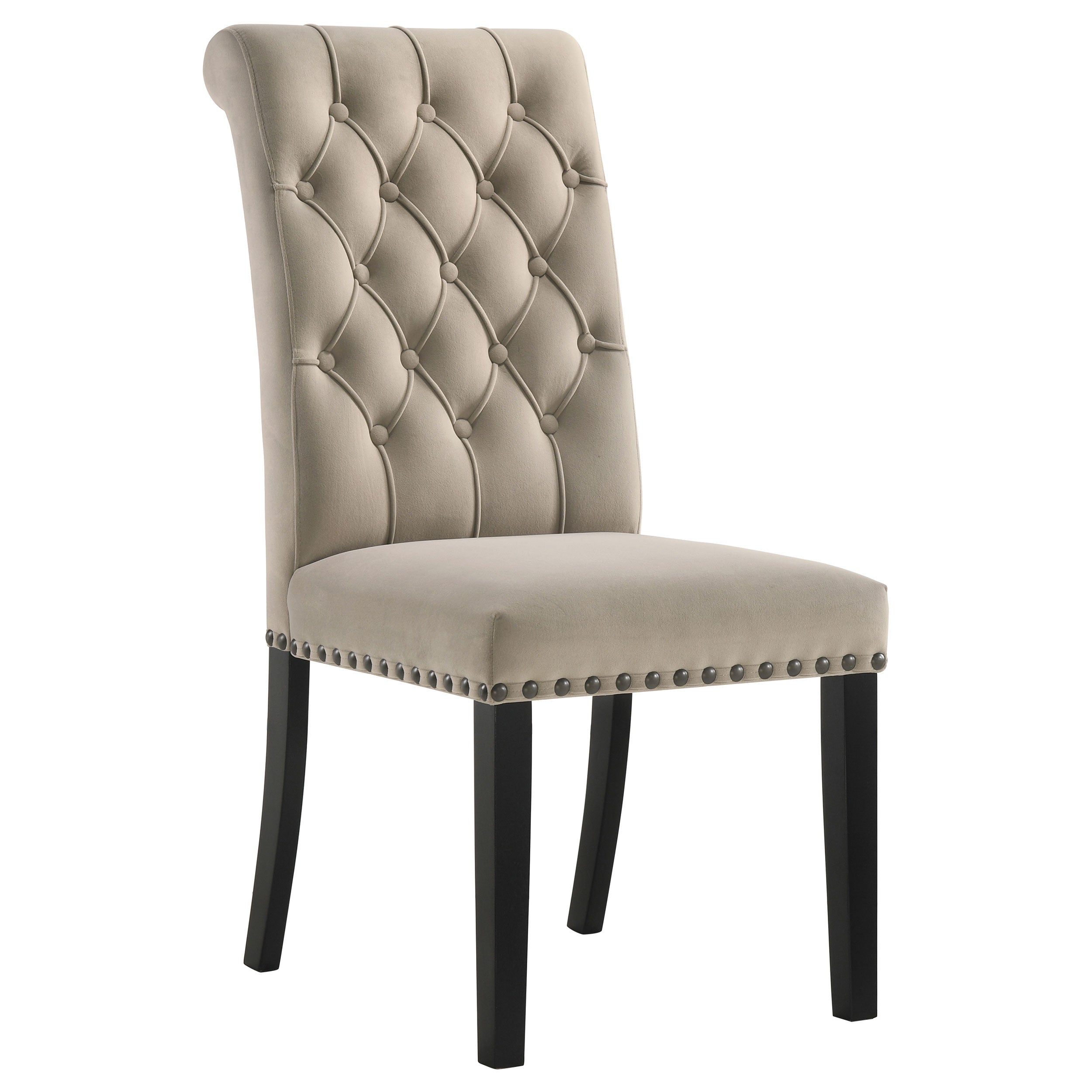 Alana Velvet Upholstered Dining Side Chair Sand (Set of 2) — view 2