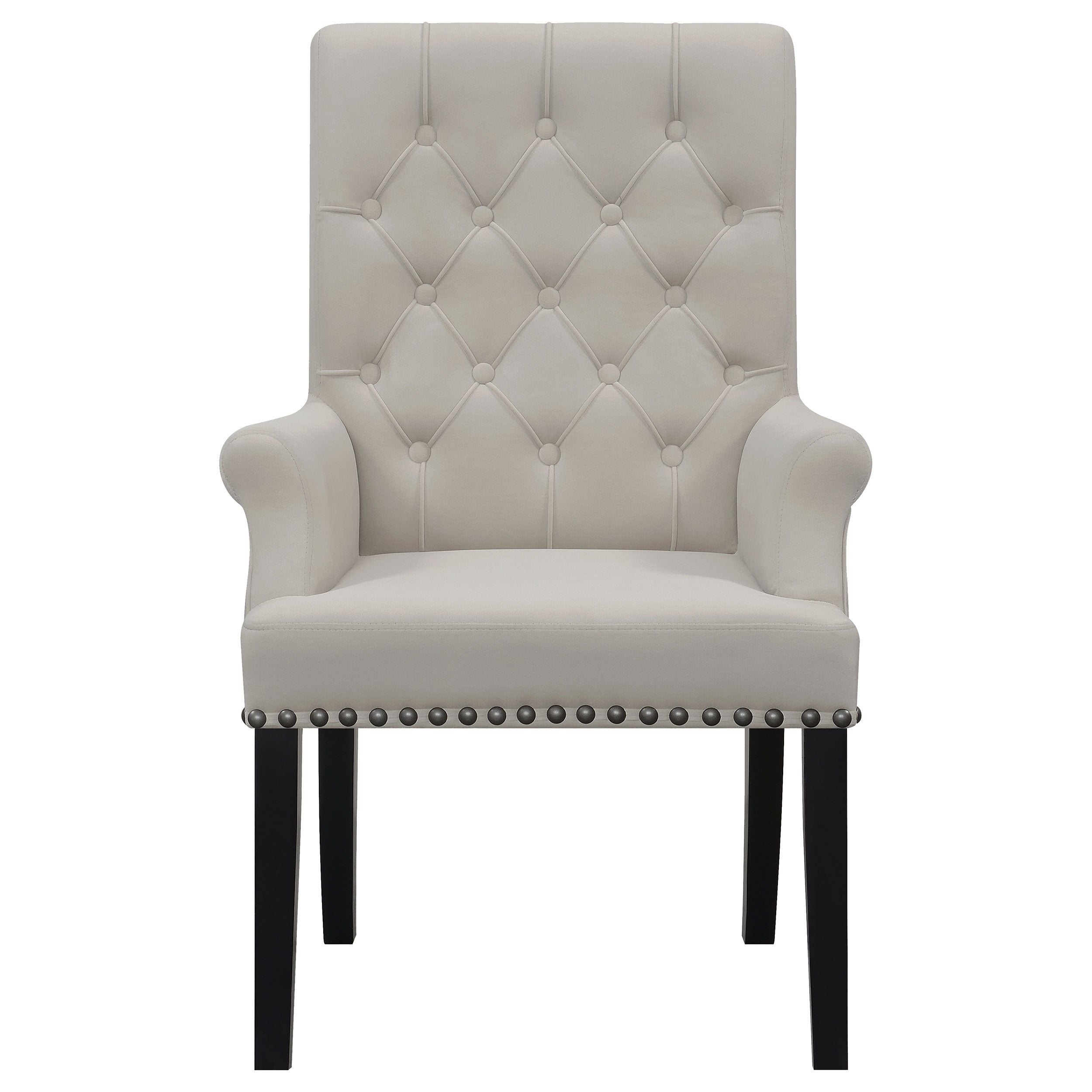 Alana Velvet Upholstered Dining Arm Chair Sand — view 3