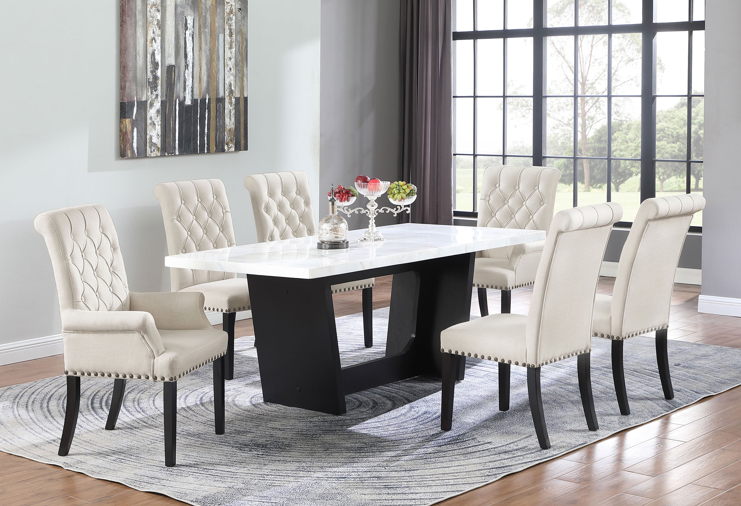 Alana Velvet Upholstered Dining Arm Chair Sand — view 13