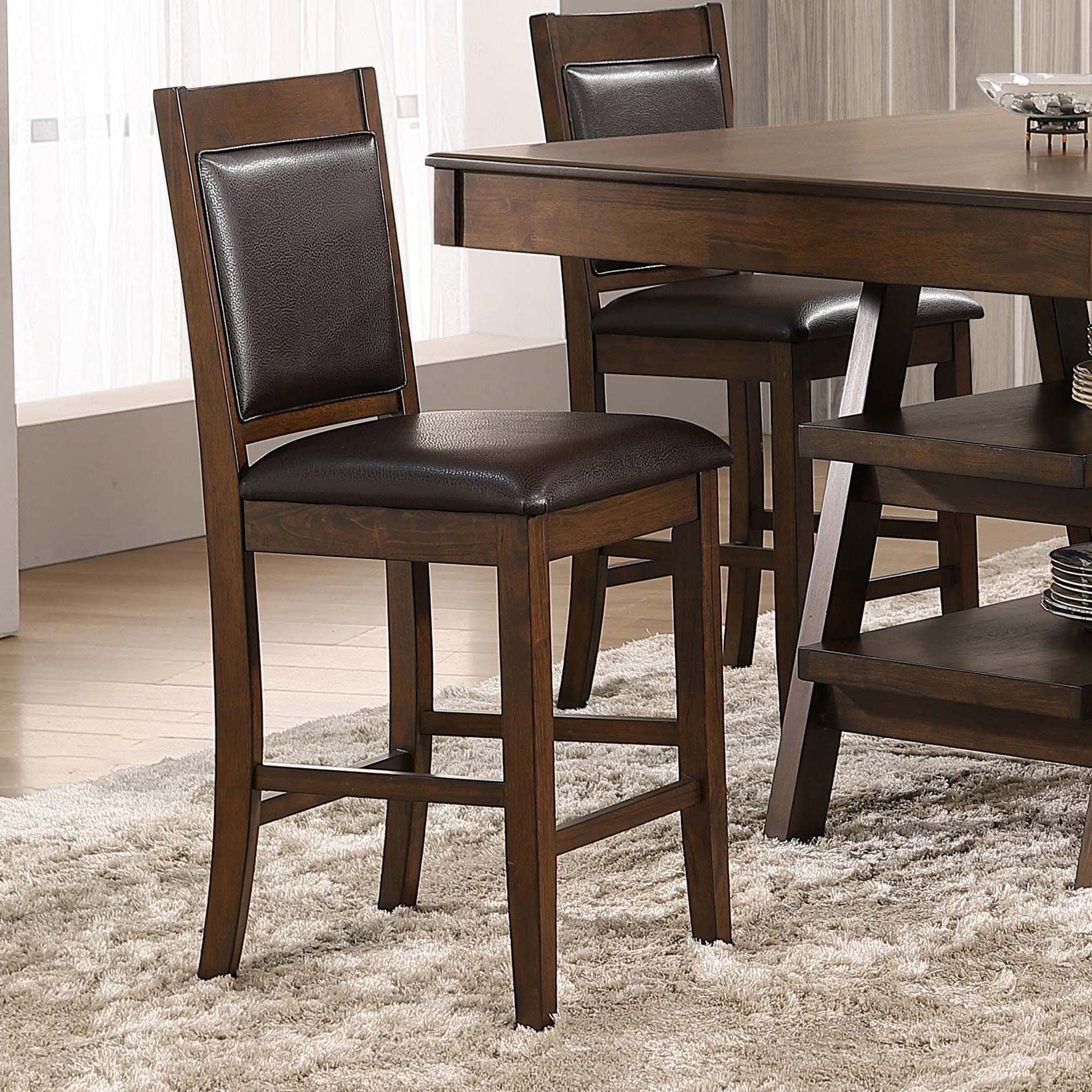 Dewey Upholstered Counter Chair Walnut (Set of 2) — view 2