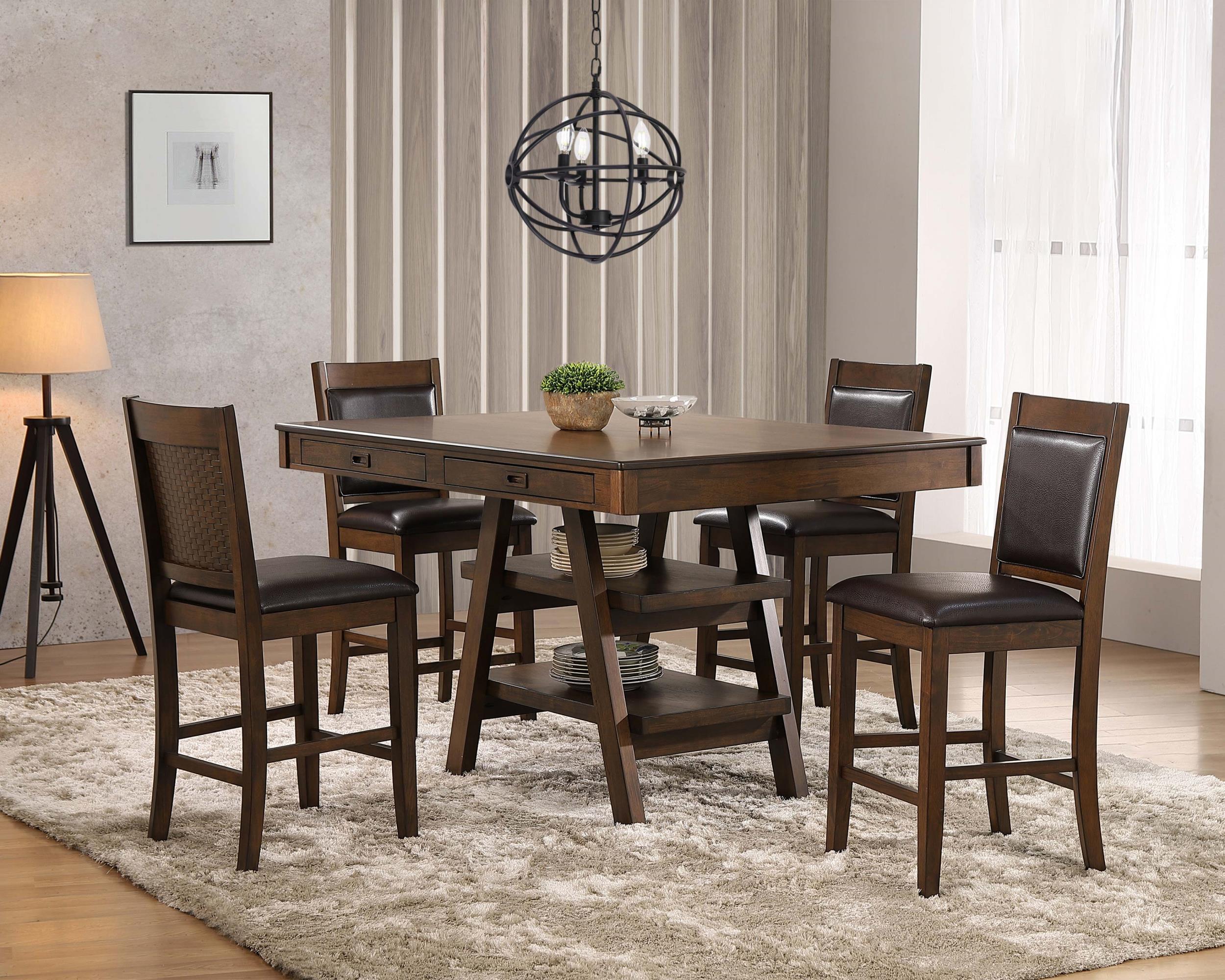 Dewey Upholstered Counter Chair Walnut (Set of 2) — view 14