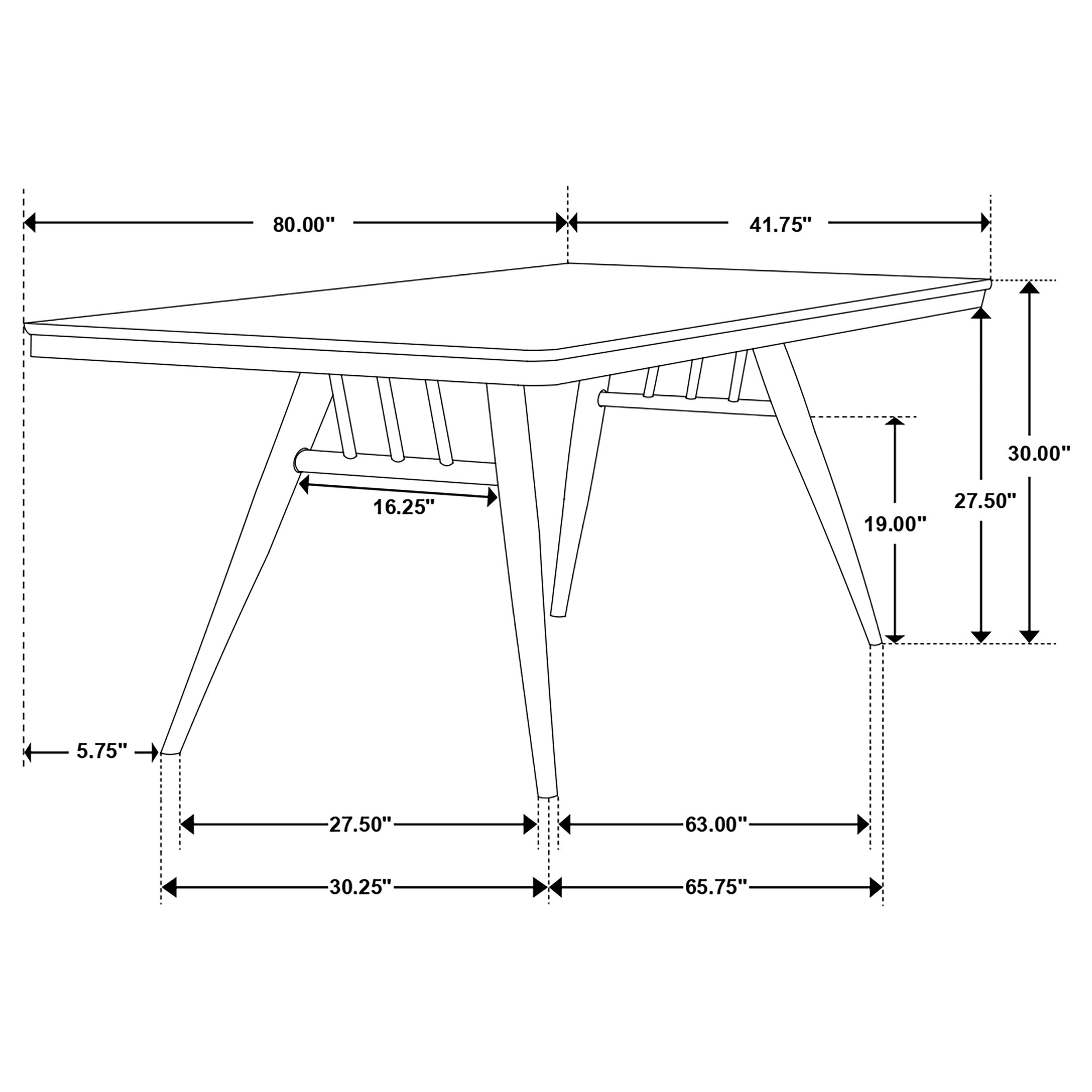 Wes 5-piece Rectangular Dining Table Set Dark Walnut — view 10