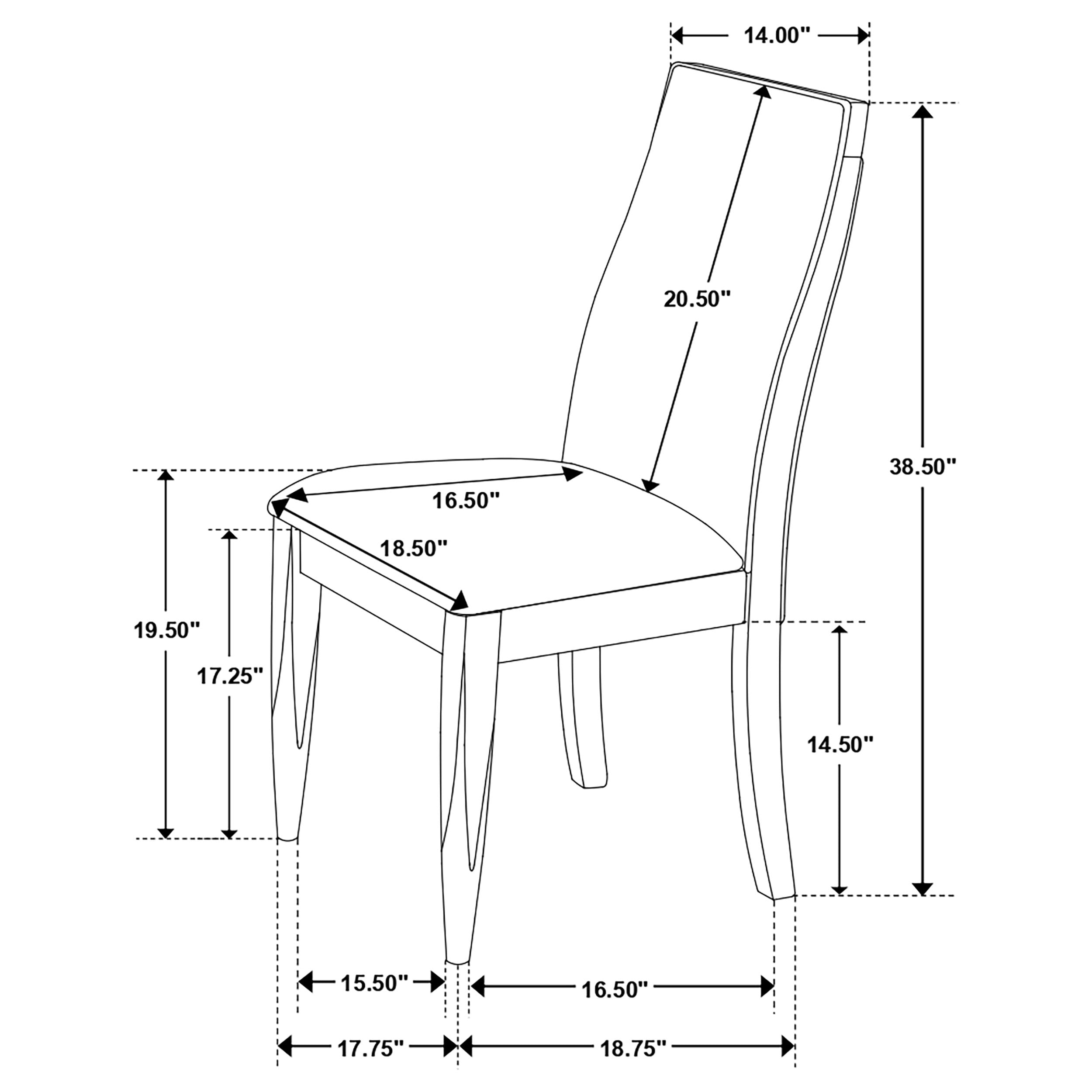 Wes Upholstered Dining Side Chair Dark Walnut (Set of 2) — view 13