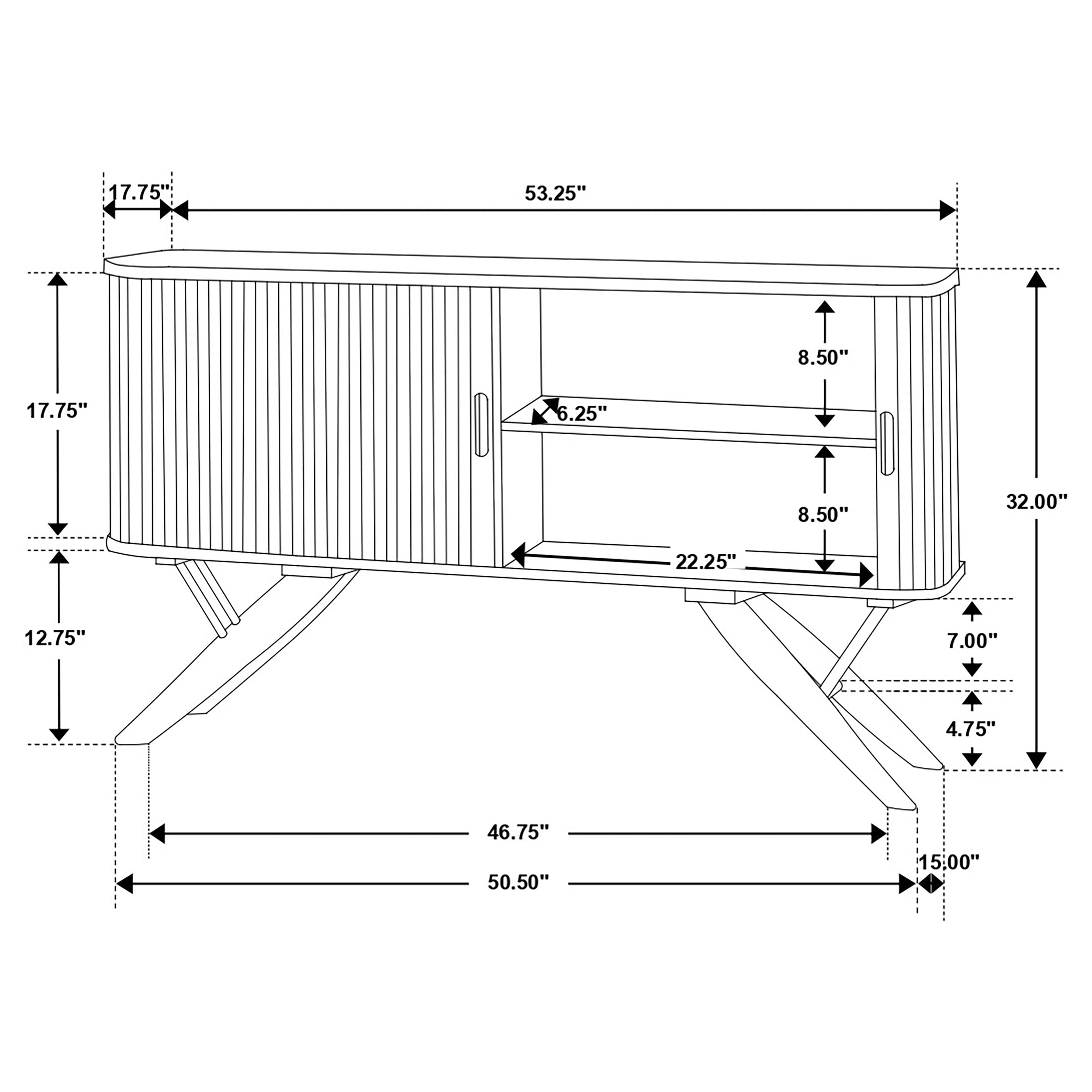 Wes 2-door Sideboard Buffet Storage Cabinet Dark Walnut — view 12