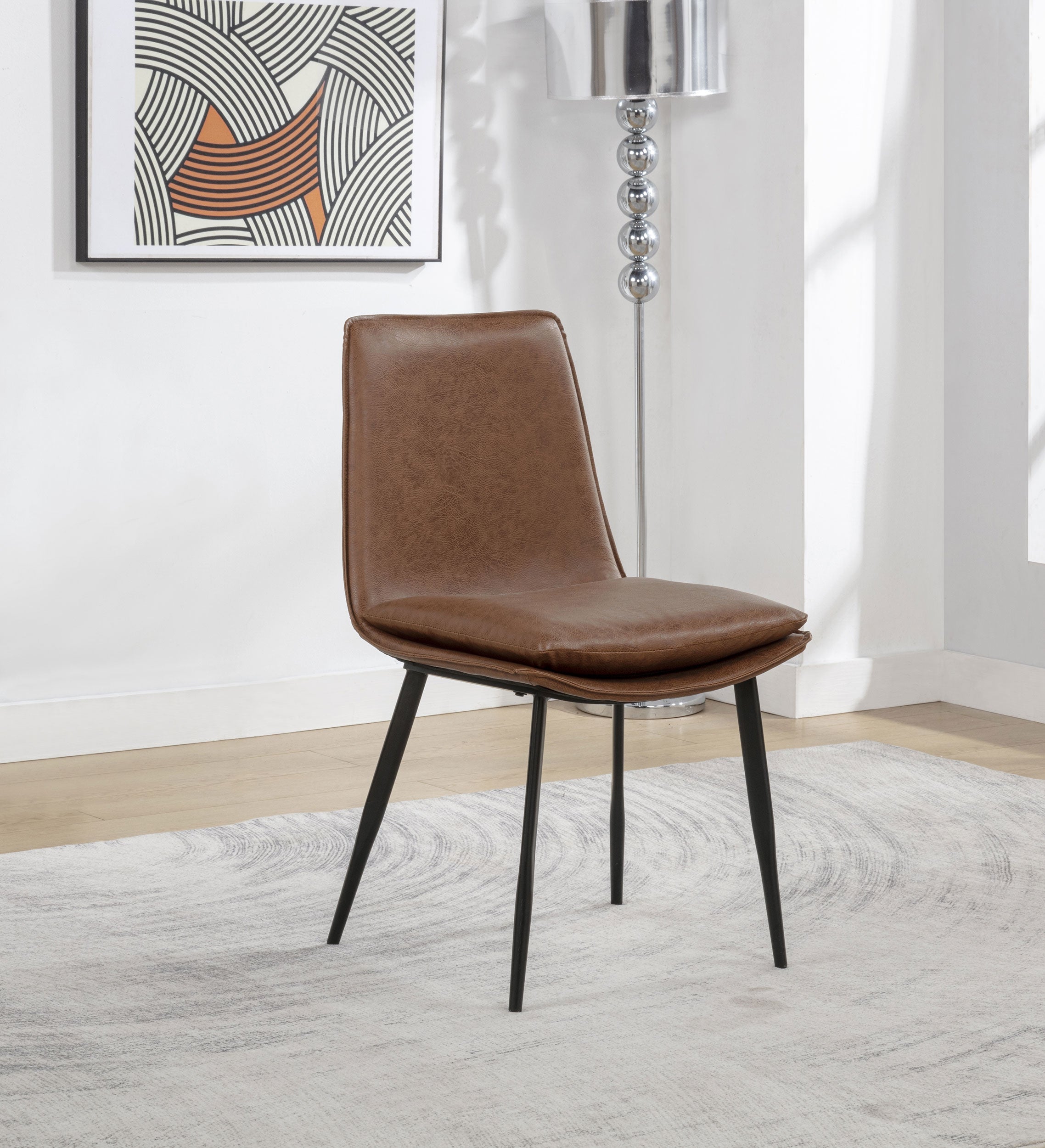 Ortega Upholstered Dining Side Chair Coffee (Set of 2) — view 2