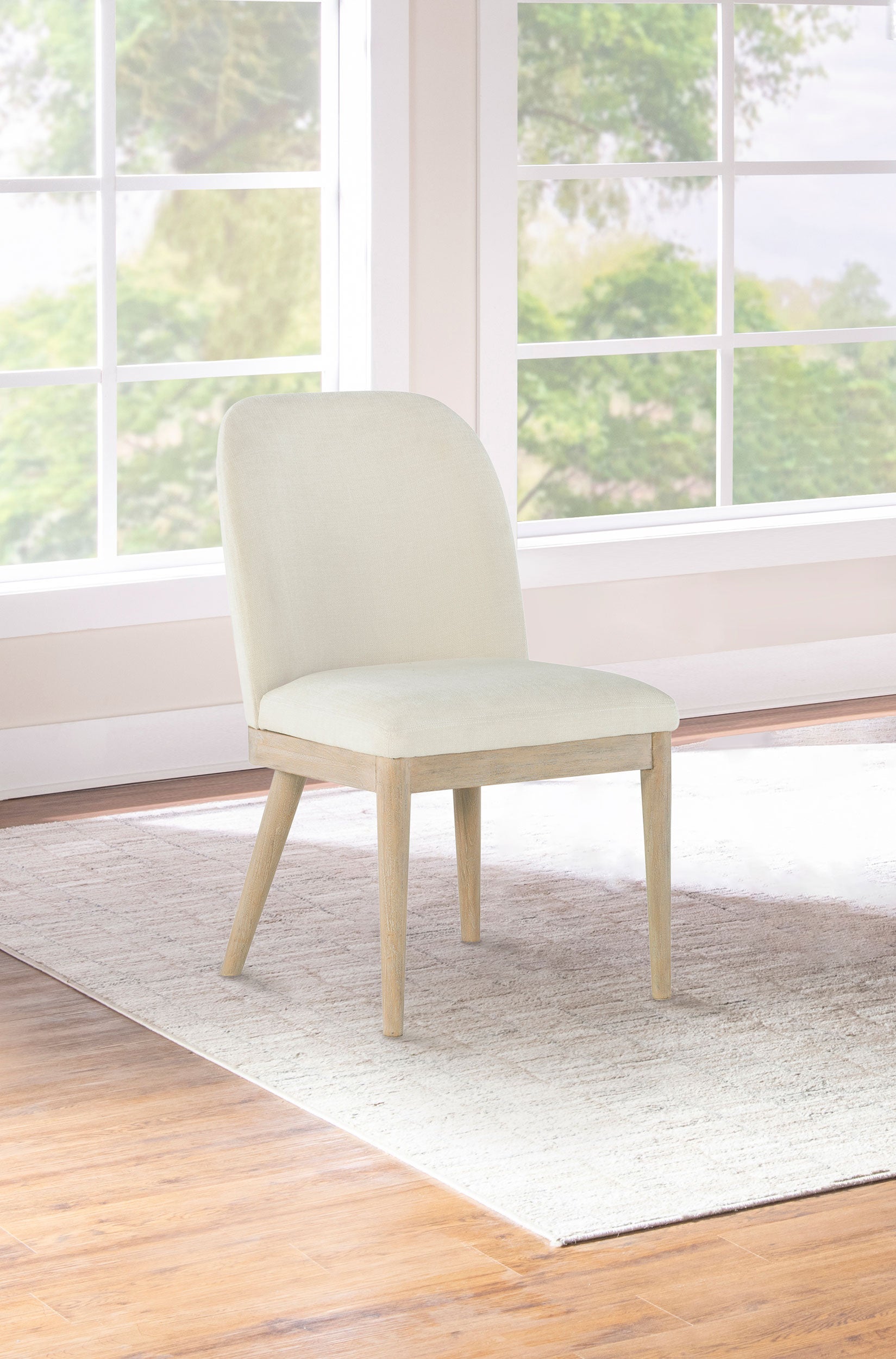 Solano Upholstered Dining Side Chair Beige (Set of 2) — view 2