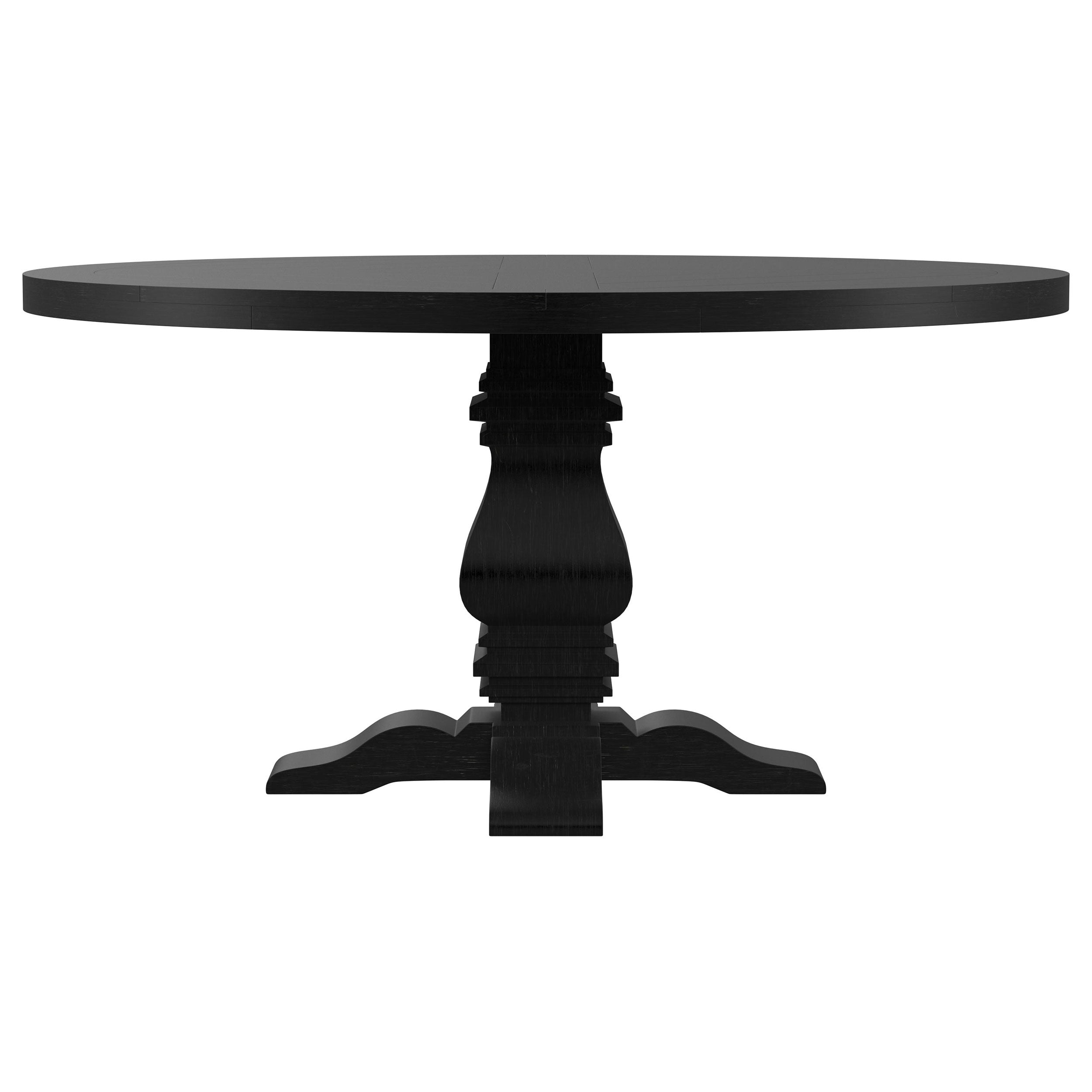 Florence Round 60-inch Pedestal Base Dining Table Black — view 3