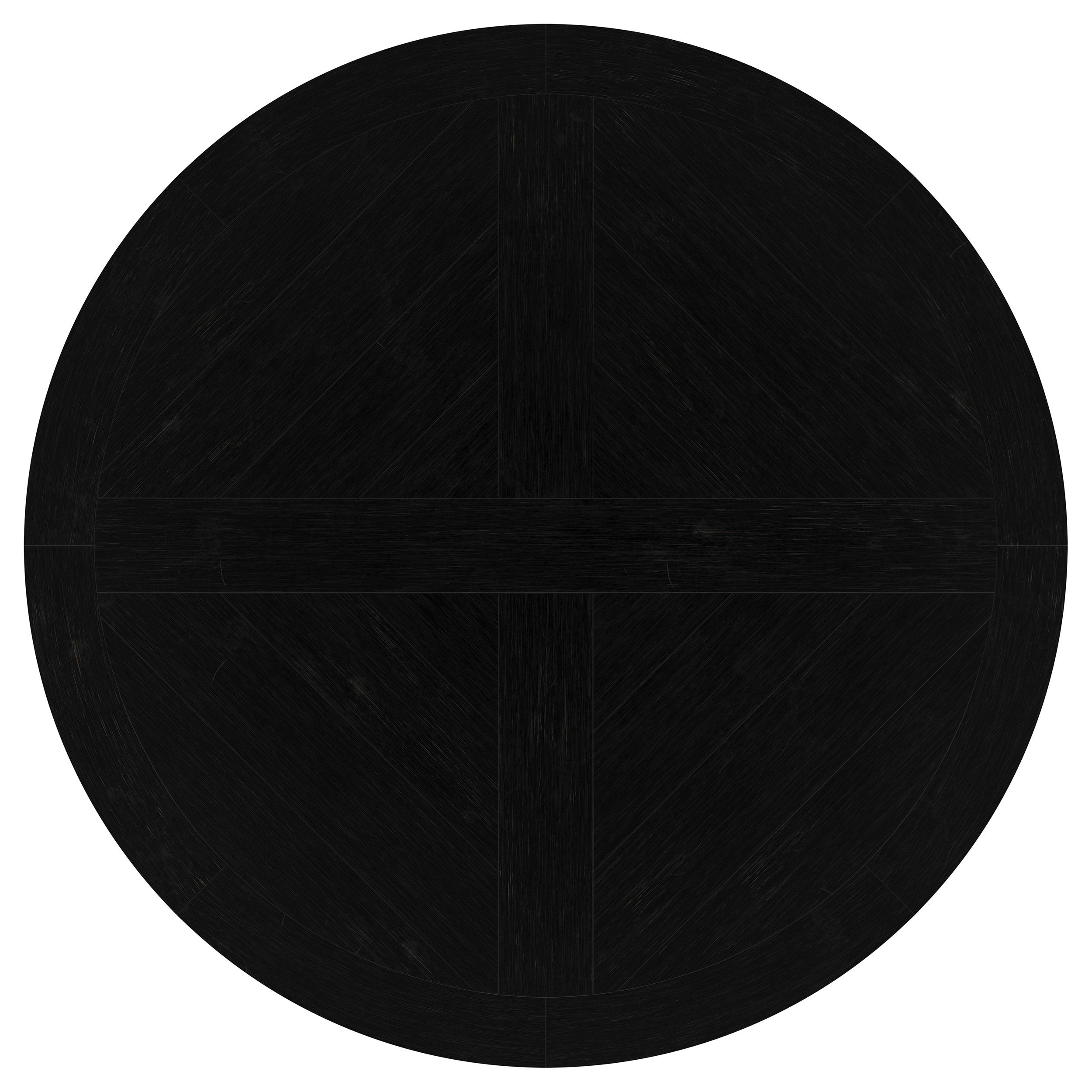 Florence Round 60-inch Pedestal Base Dining Table Black — view 6