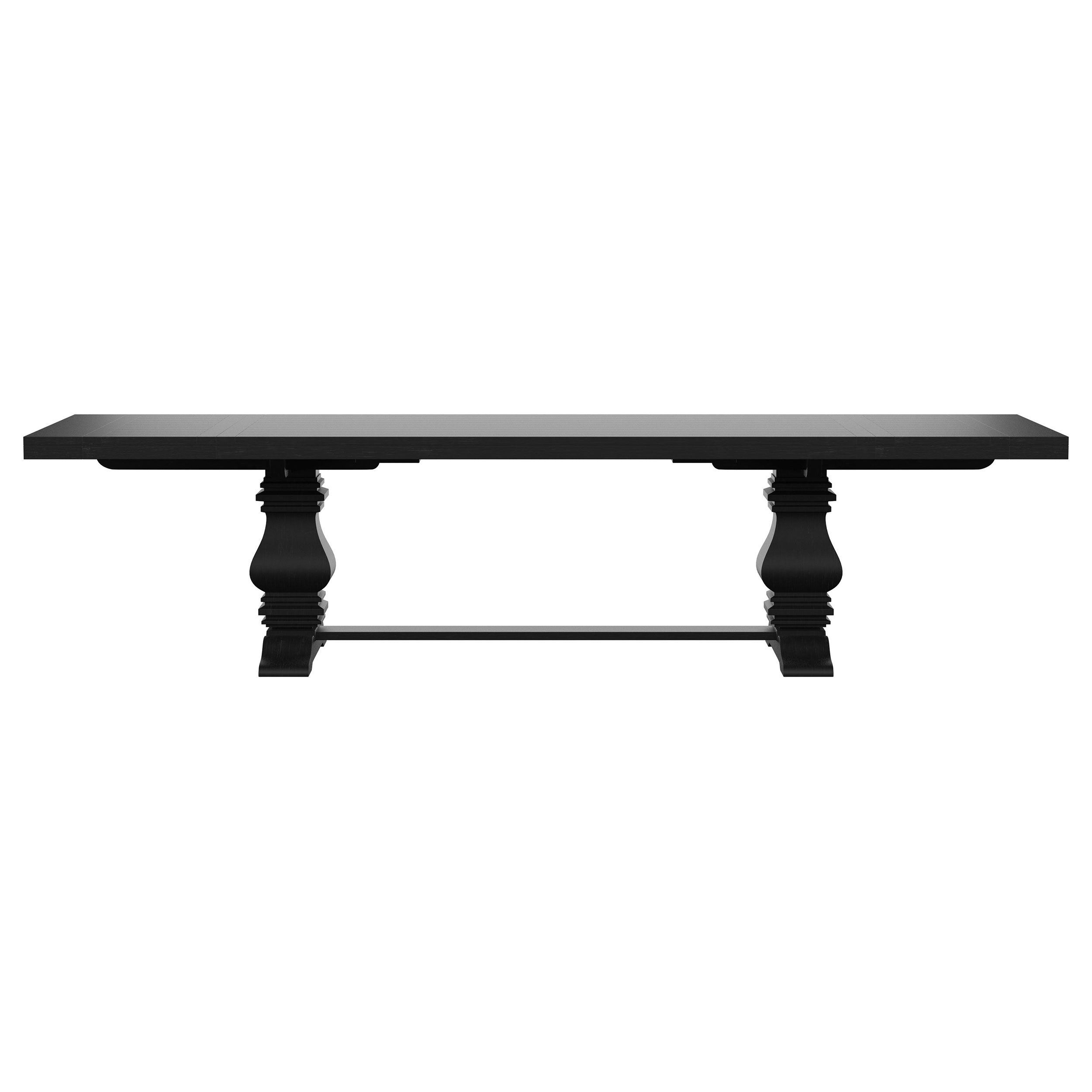 Florence 9-piece 126-inch Extension Dining Table Set Distressed Black — view 3