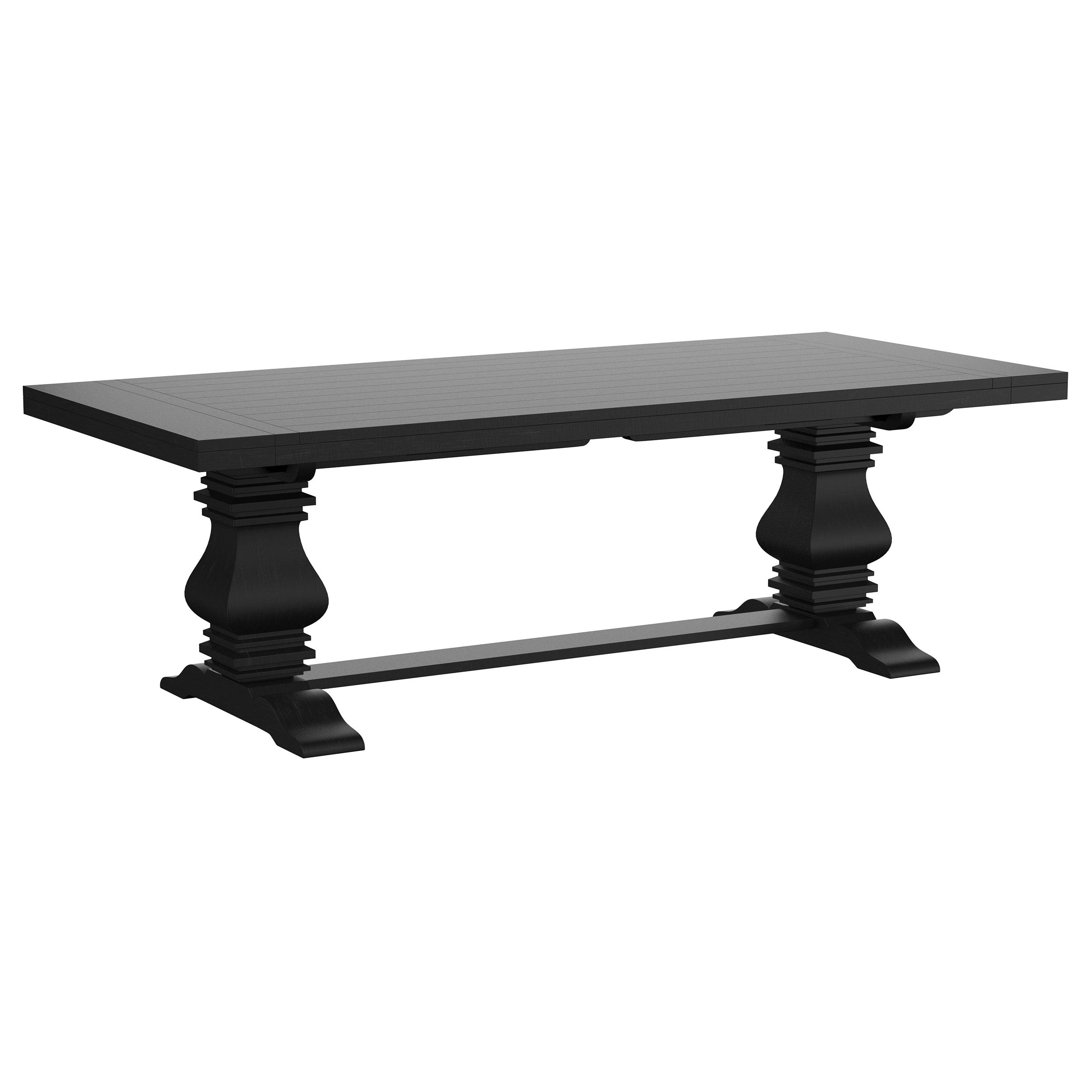 Florence 126-inch Extension Dining Table Distressed Black — view 4