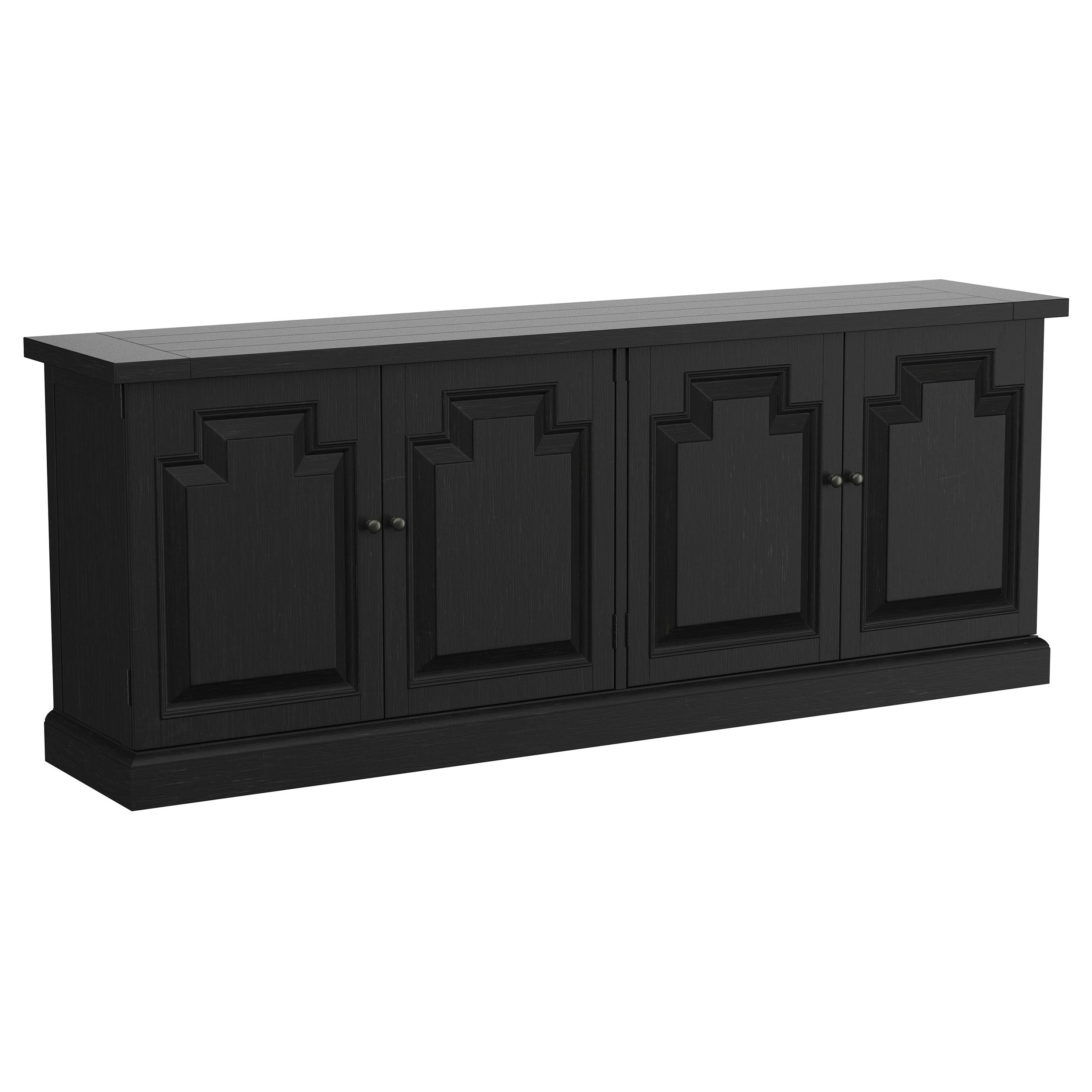 Florence 4-door Dining Sideboard Buffet Distressed Black — view 1