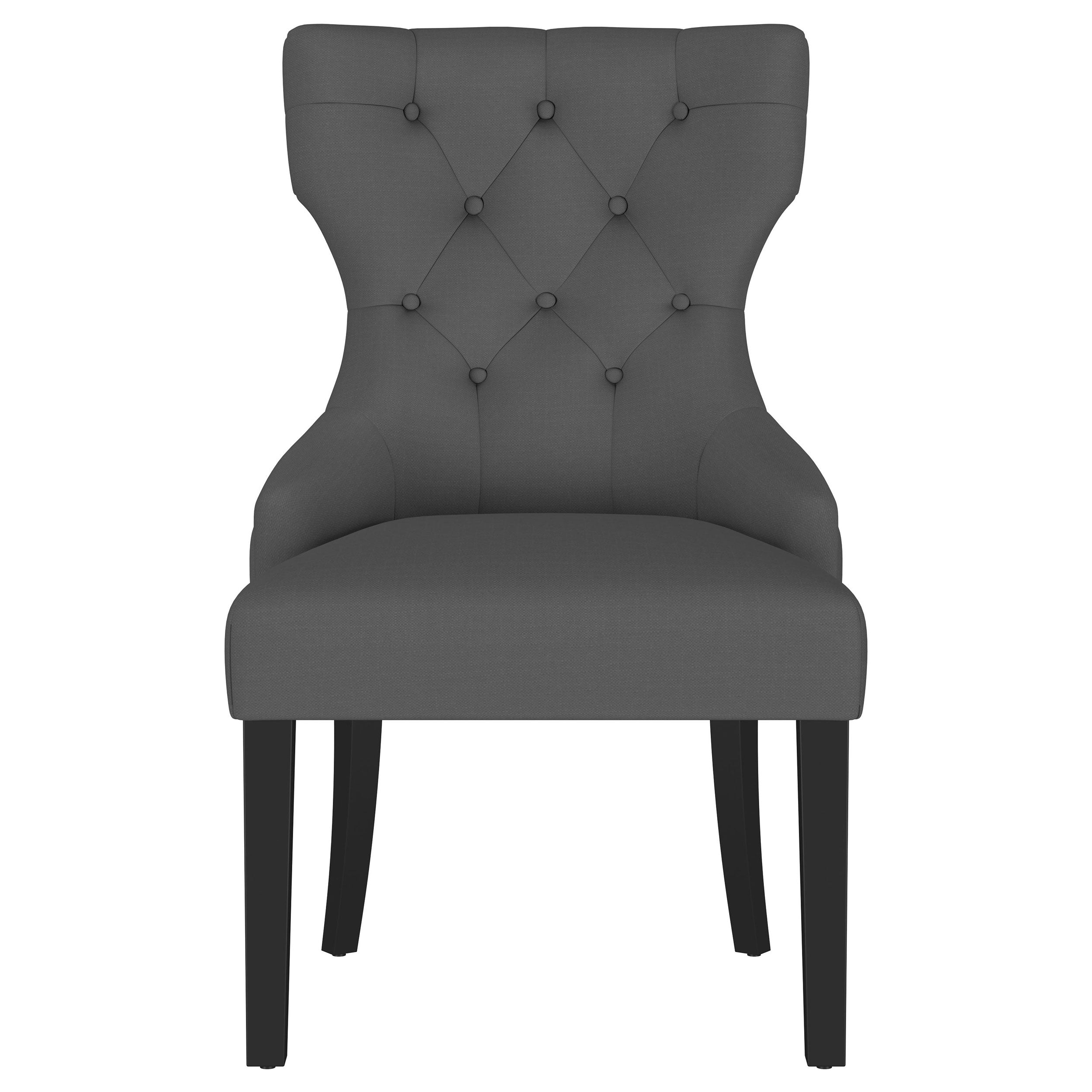 Baney Fabric Upholstered Dining Side Chair Grey and Black — view 3