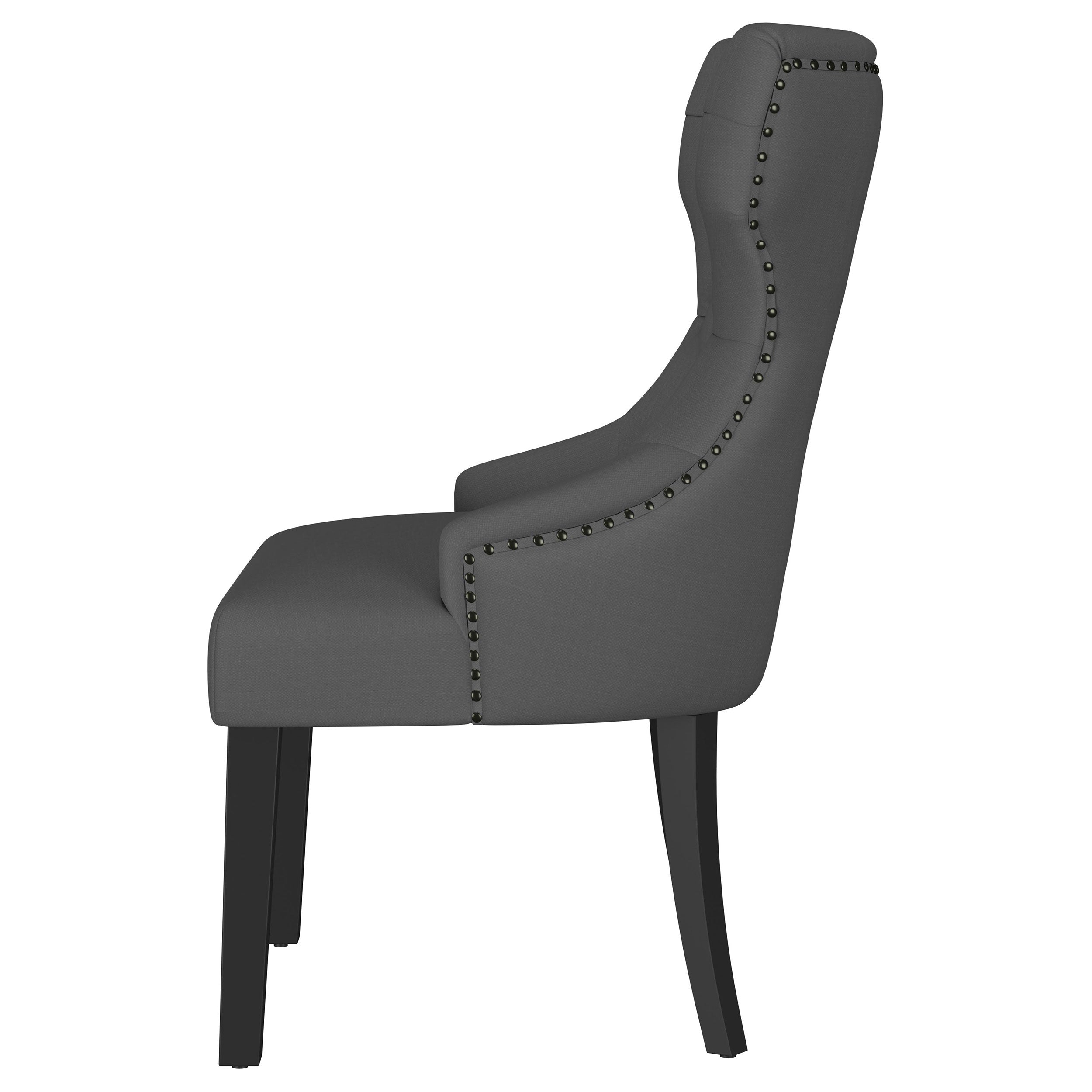 Baney Fabric Upholstered Dining Side Chair Grey and Black — view 5