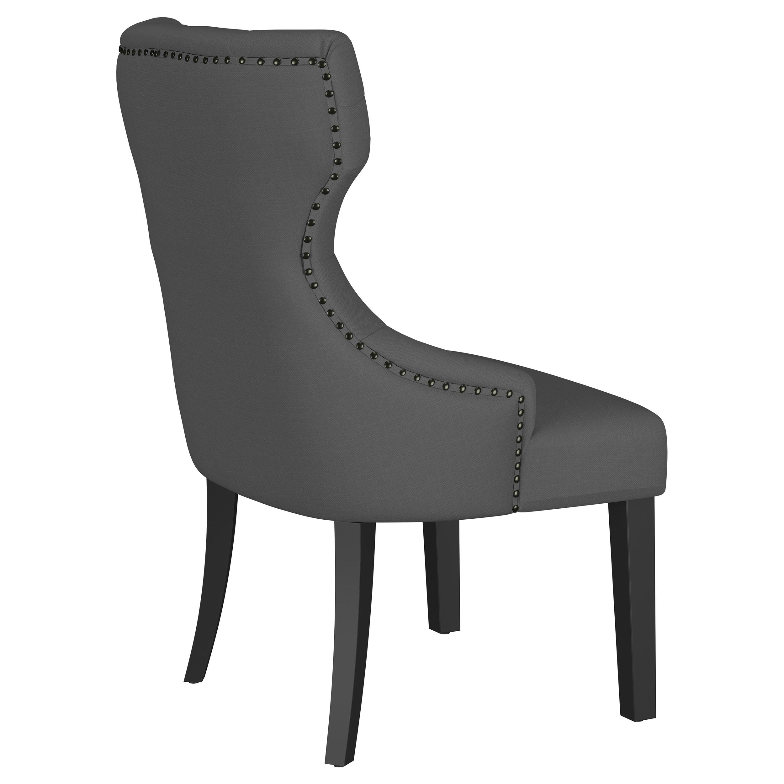 Baney Fabric Upholstered Dining Side Chair Grey and Black — view 8