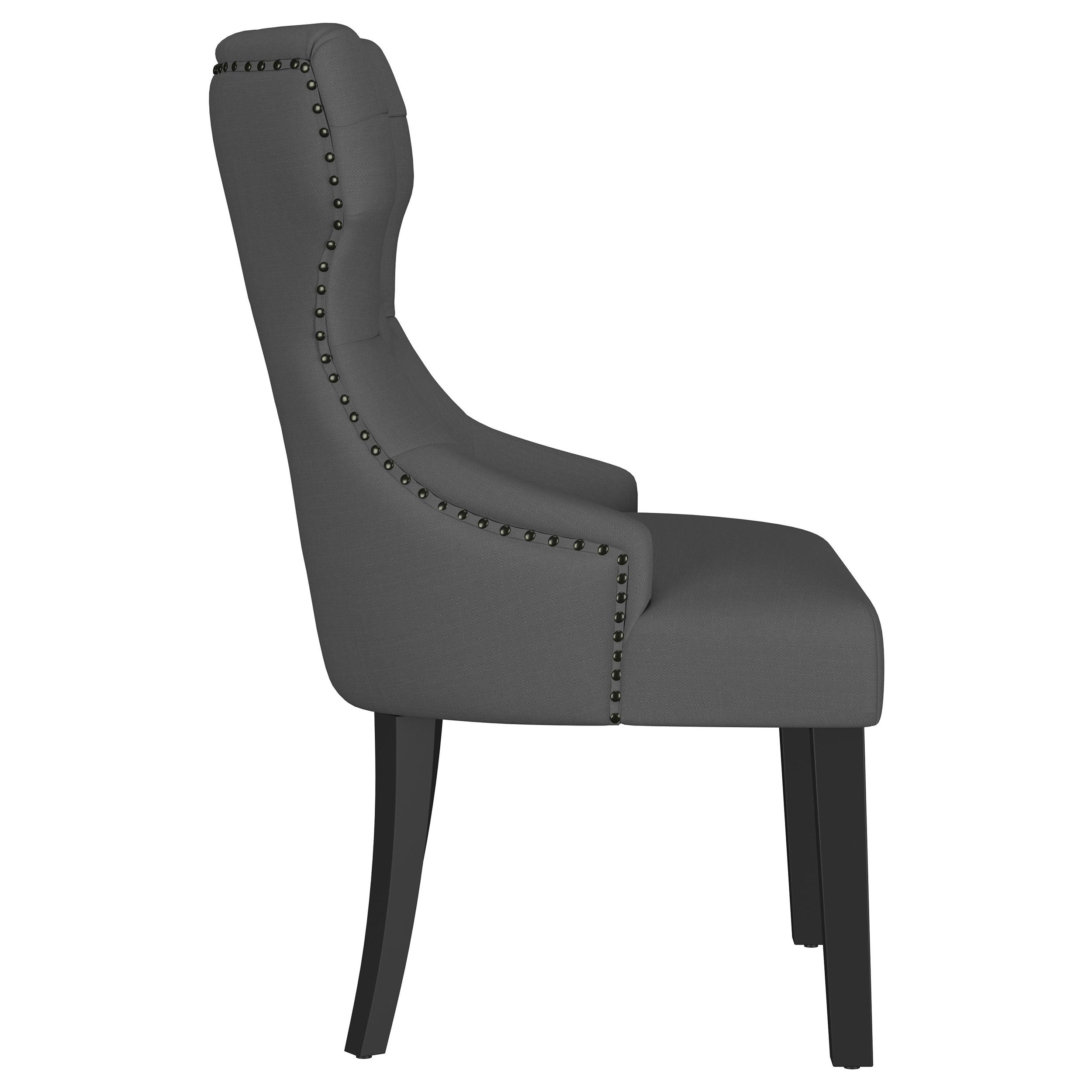 Baney Fabric Upholstered Dining Side Chair Grey and Black — view 9