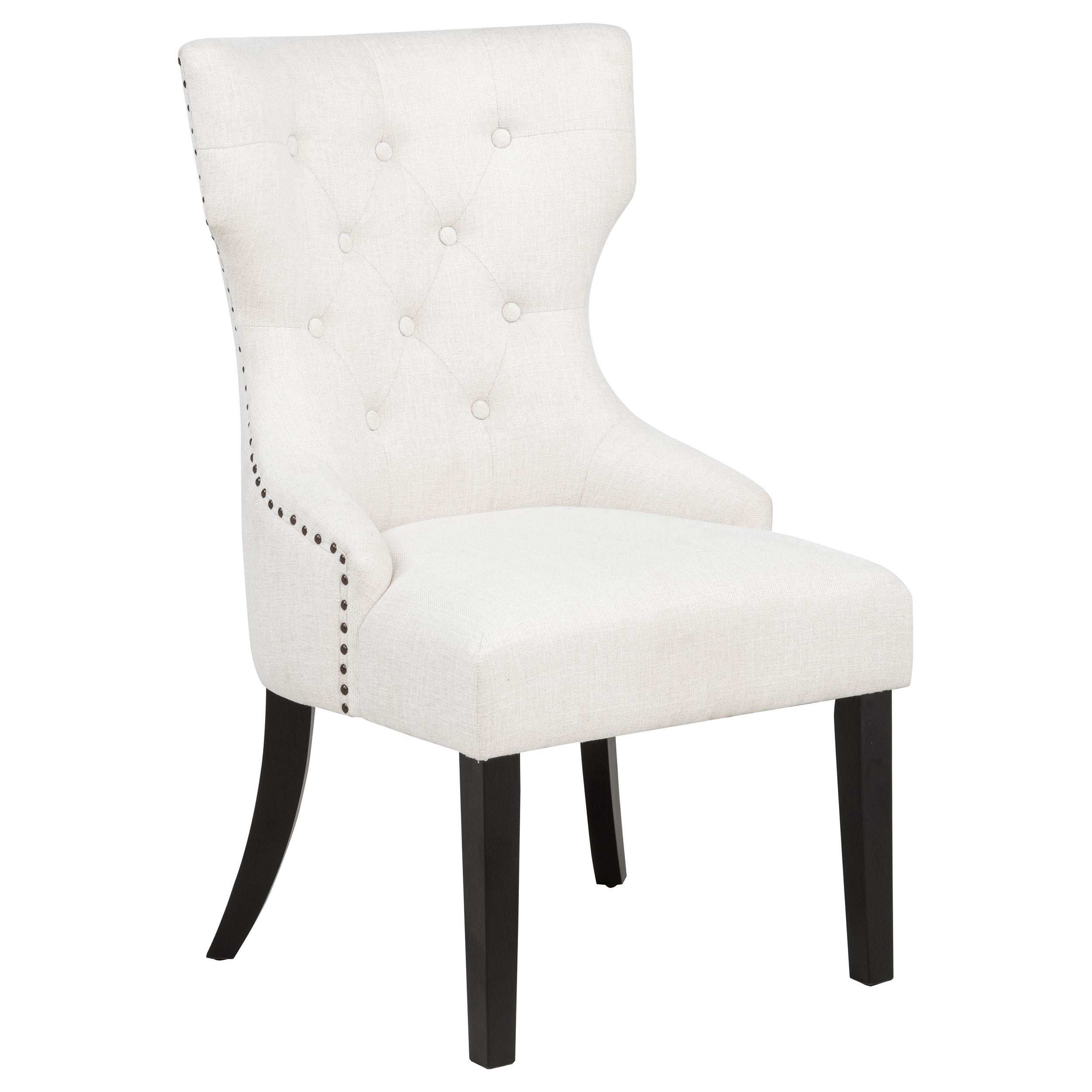 Baney Fabric Upholstered Dining Side Chair Cream and Black — view 1