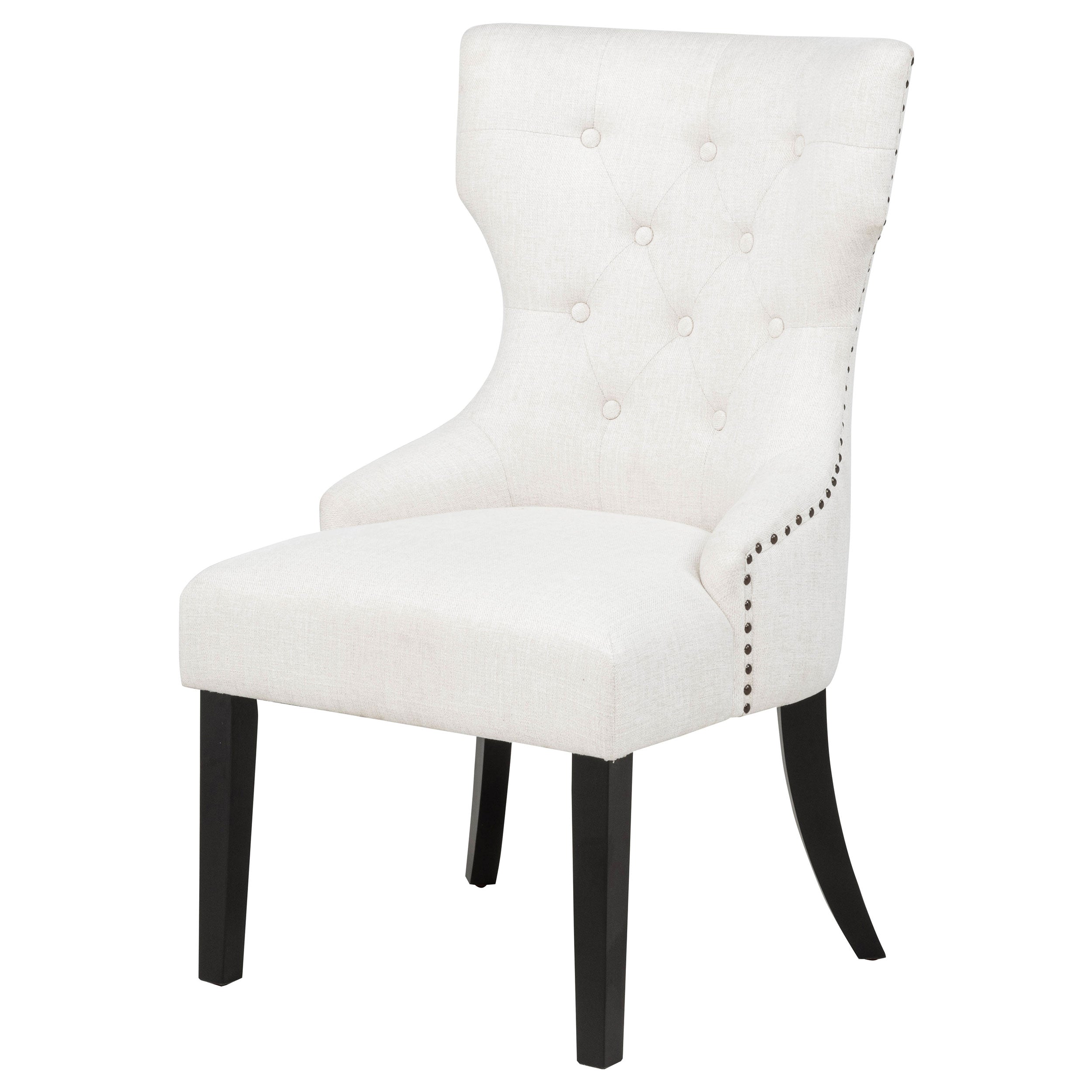 Baney Fabric Upholstered Dining Side Chair Cream and Black — view 4